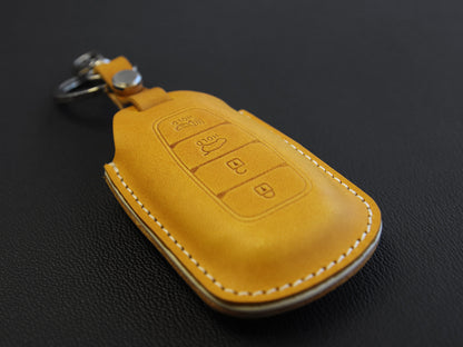 Hyundai [1-4] Key fob Cover - Kona Azera Grandeur IG- Italian Veg-Tanned Leather - 4 buttons