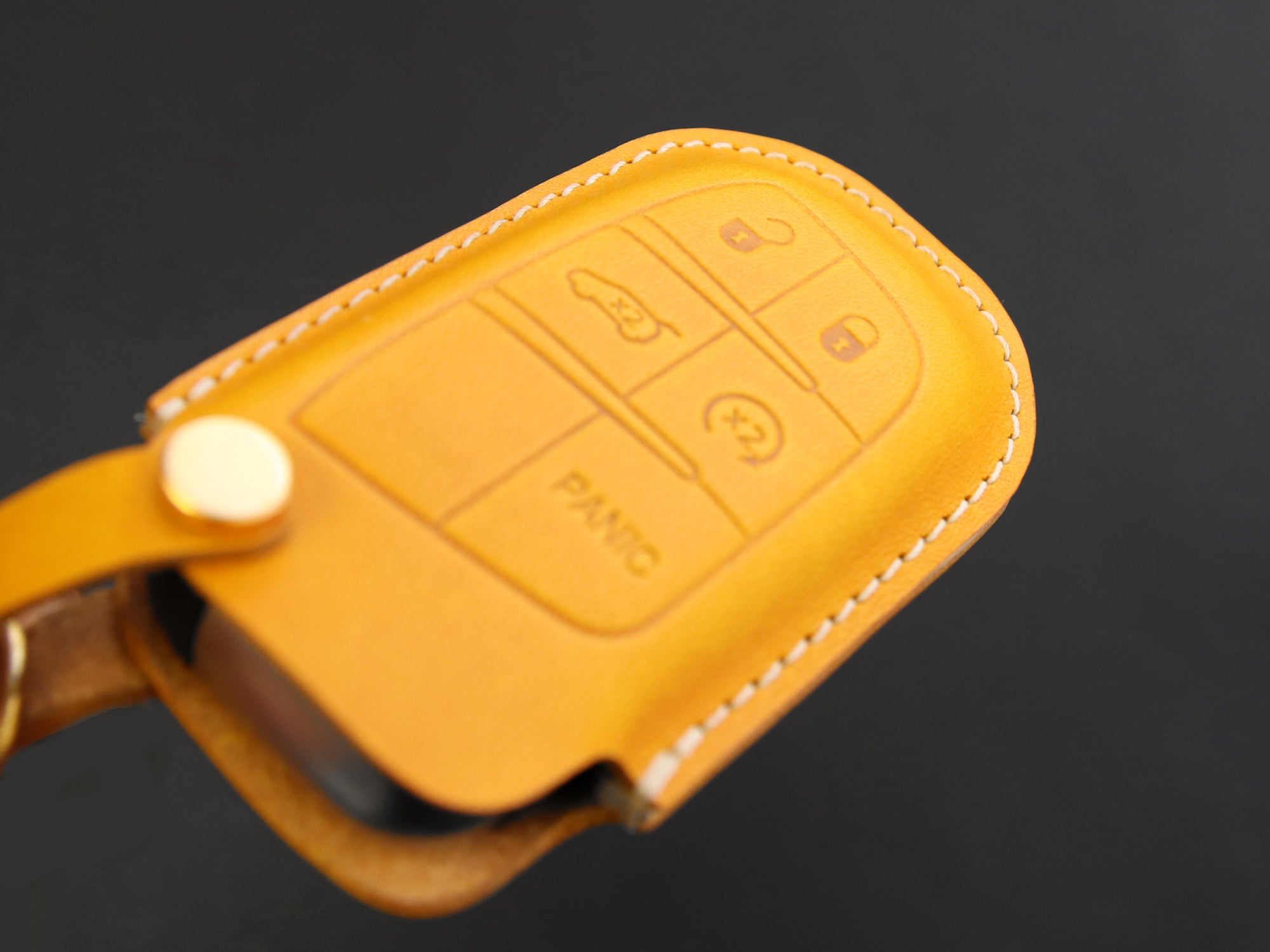 Jeep [01] Leather Key Cover- Grand Cherokee Renegade Compass - 5 Buttons