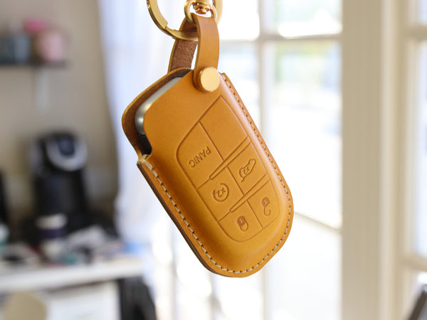 Jeep [01] Leather Key Cover- Grand Cherokee Renegade Compass - 5 Buttons