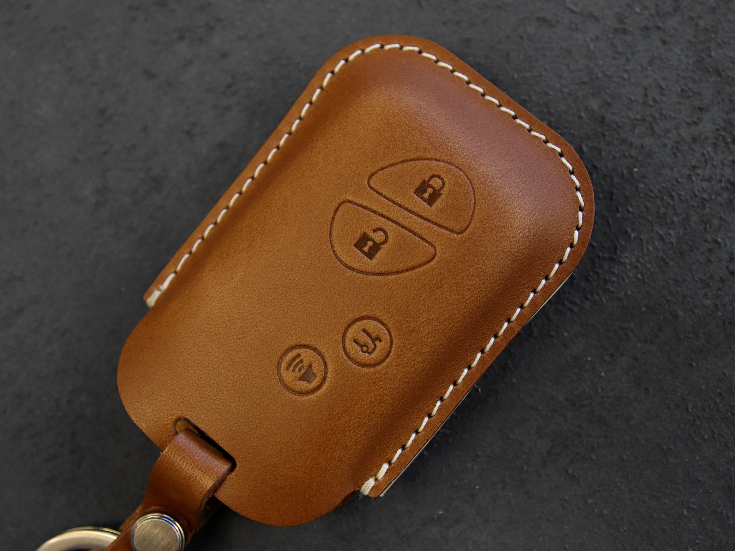 BMW Pastel Leather Car Key Fob Cover, Veg Tan Pastel Leather Car