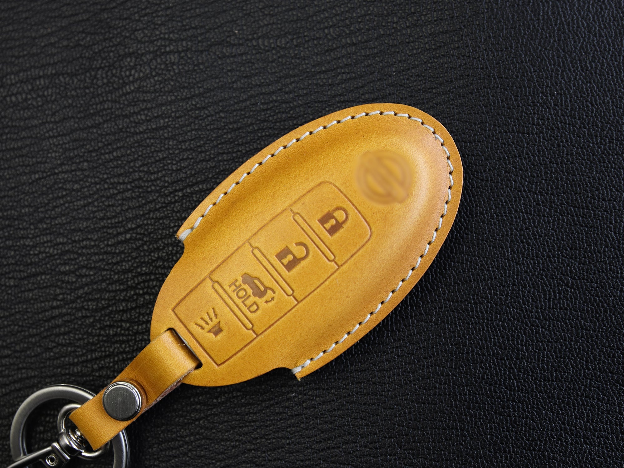 Nissan Series [1-4] Key Case -Altima Maxima Murano Pathfinder Rogue Armada Frontier - Italian Veg-tanned Leather -4 Buttons