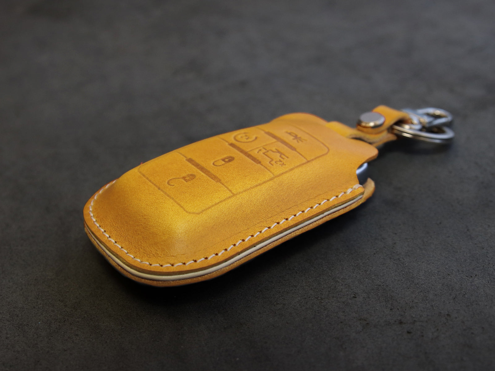 RAM [1-5] Key Fob Leather Cover - 1500 - Italian Veg-Tanned Leather - 5 Buttons - Tailgate, Remote Start