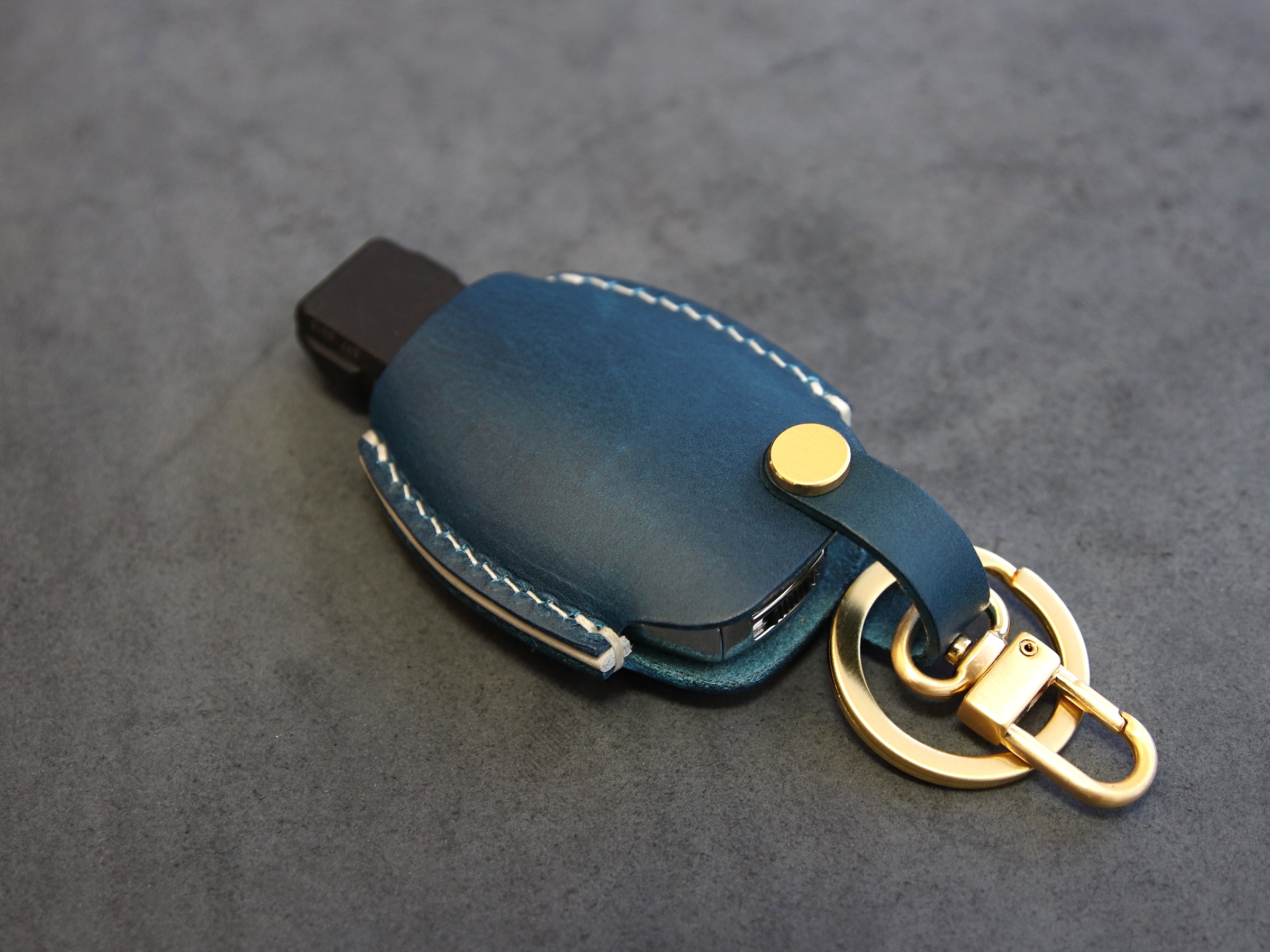 Mercedes Benz [01A] Key Fob Leather Case For 3 Buttons Remote Key Cover