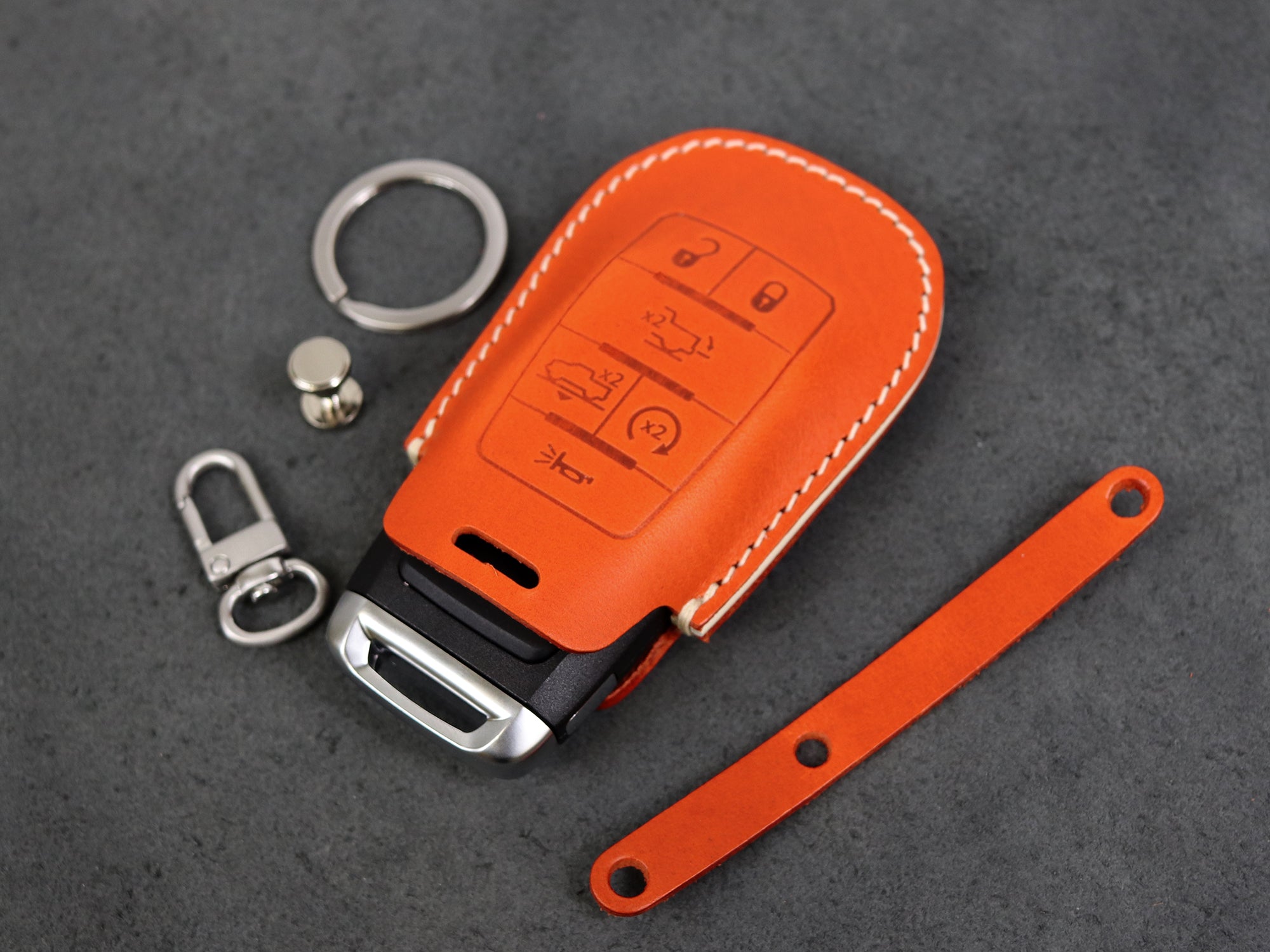 RAM [1-6] Key Fob Cover fits 1500  - Italian Veg-Tanned Leather - 6 Buttons