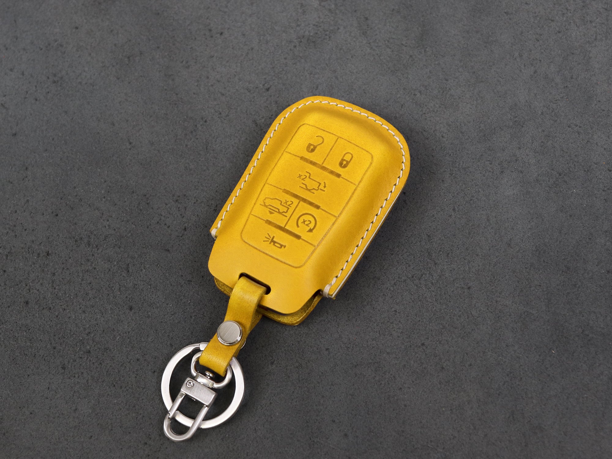 RAM [1-6] Key Fob Cover fits 1500  - Italian Veg-Tanned Leather - 6 Buttons