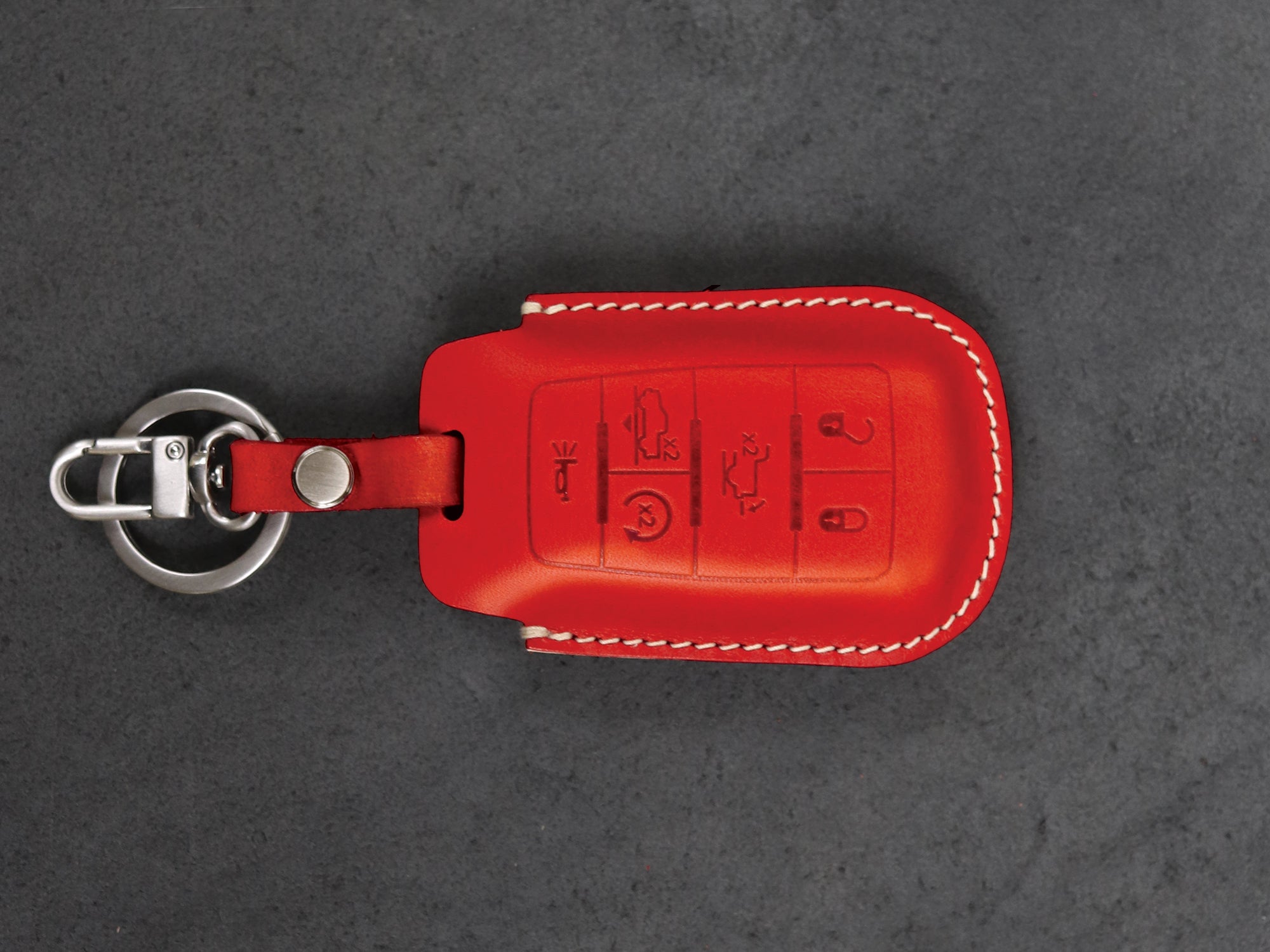 RAM [1-6] Key Fob Cover fits 1500  - Italian Veg-Tanned Leather - 6 Buttons