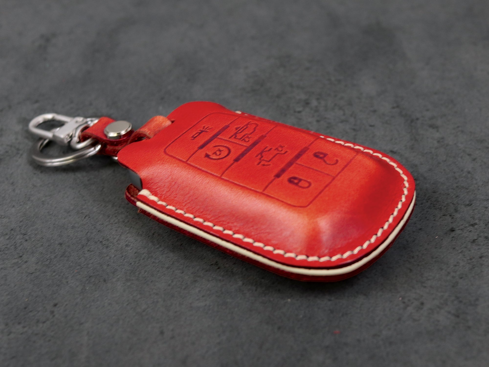 RAM [1-6] Key Fob Cover fits 1500  - Italian Veg-Tanned Leather - 6 Buttons