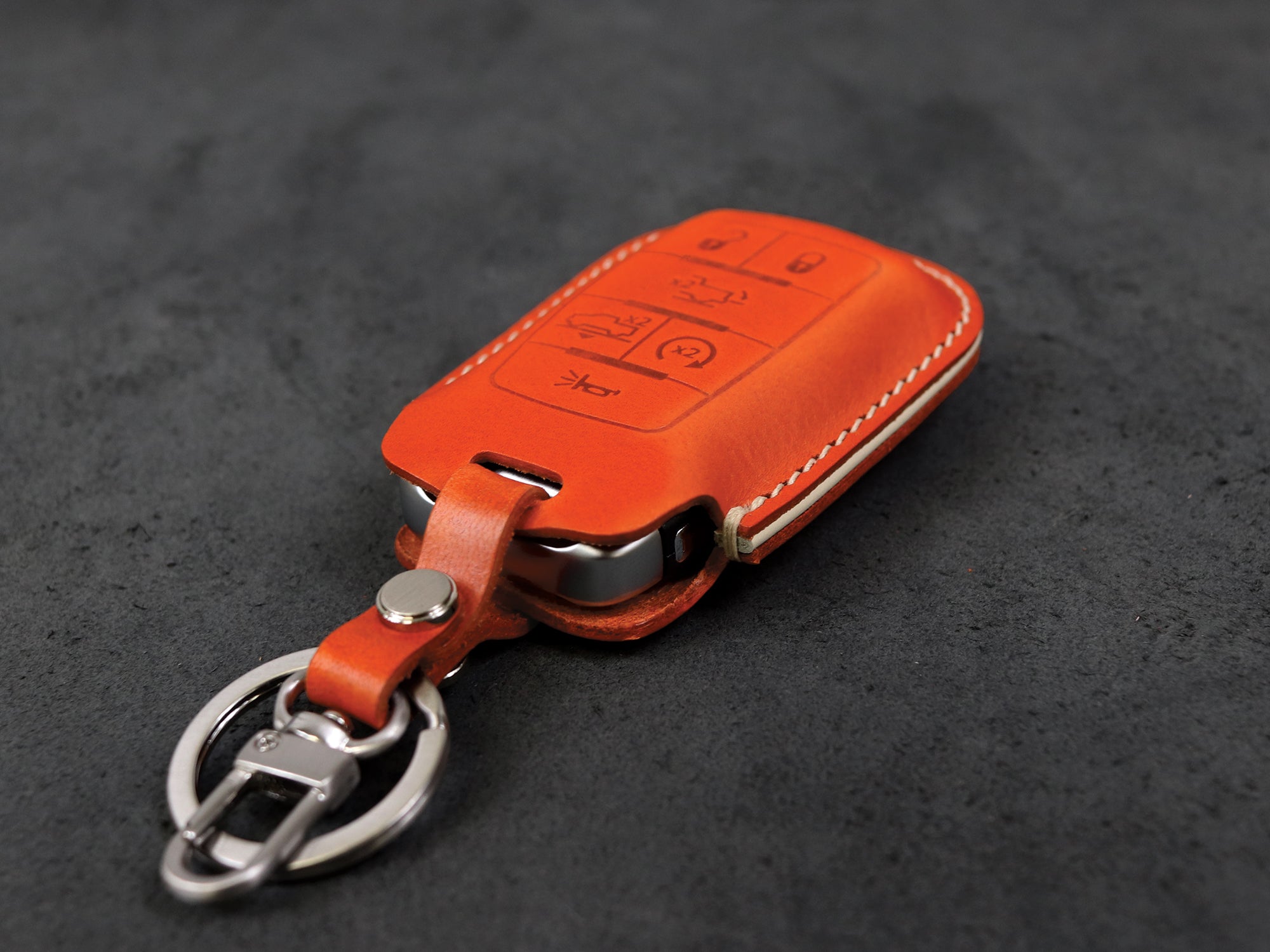 RAM [1-6] Key Fob Cover fits 1500  - Italian Veg-Tanned Leather - 6 Buttons
