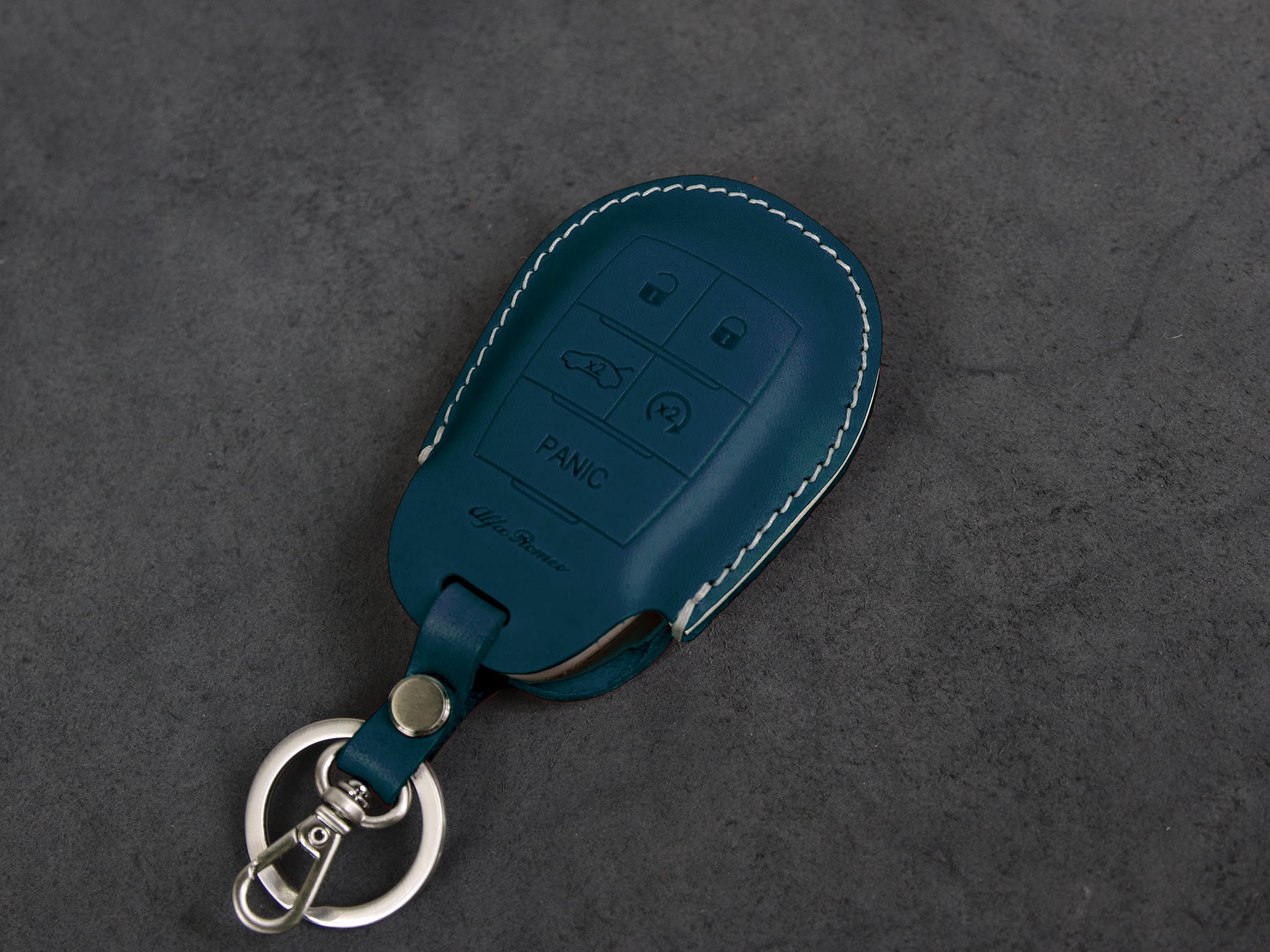 Alfa Romeo [1] Series Key Fob Cover Leather Case - Giulia Stelvio 4C Mito Giulietta