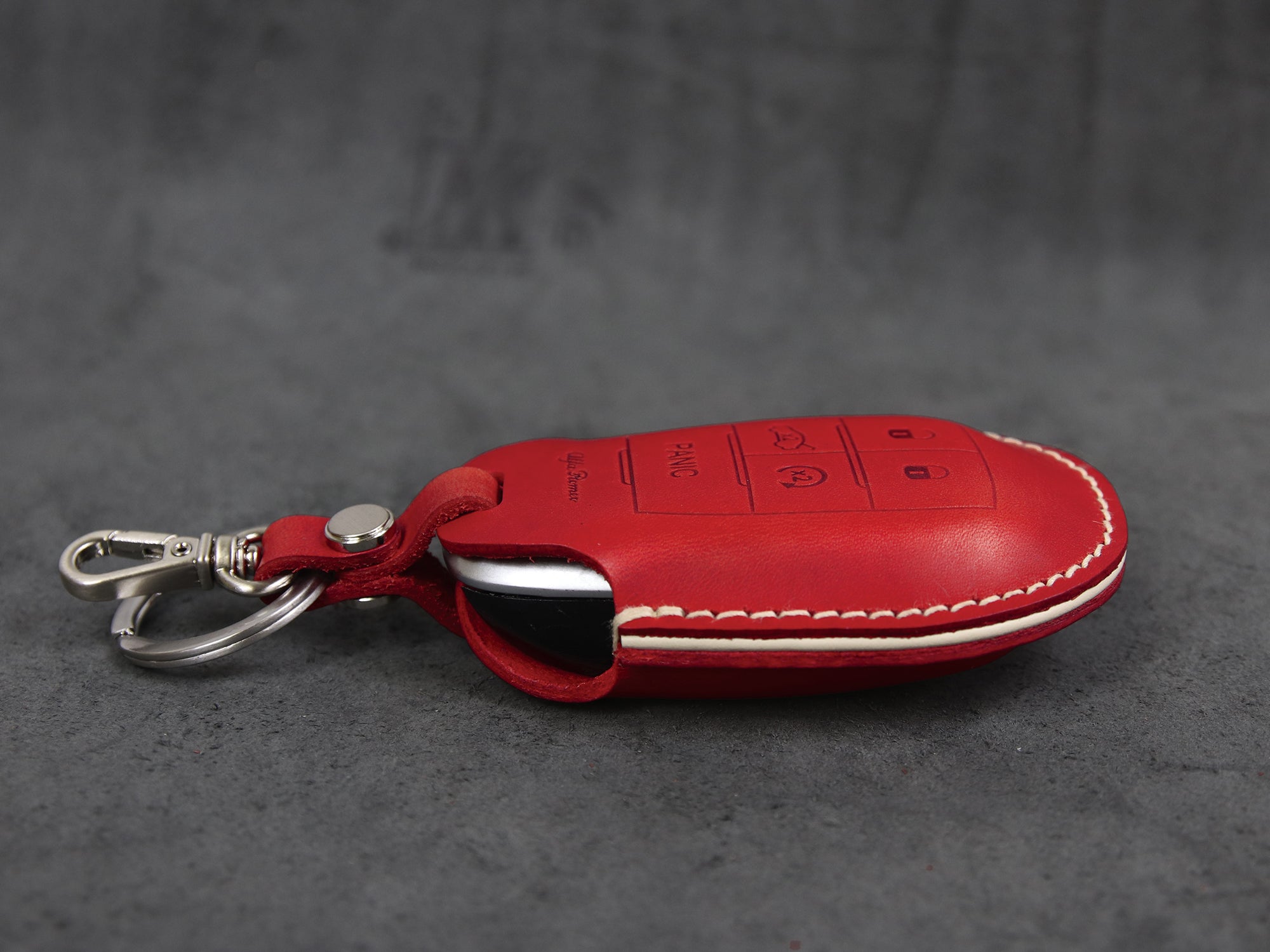 Alfa Romeo [1] Series Key Fob Cover Leather Case - Giulia Stelvio 4C Mito Giulietta