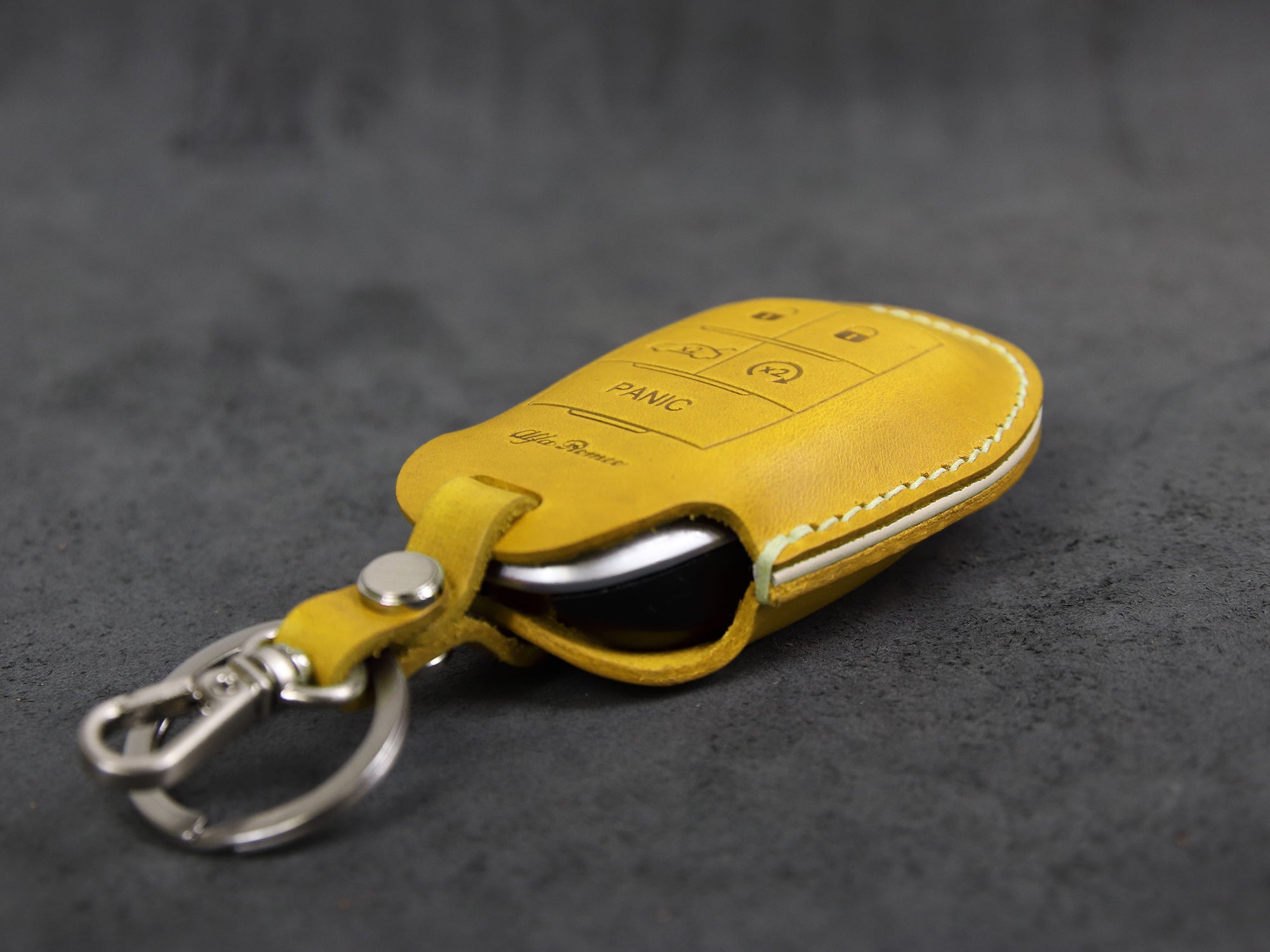 Alfa Romeo [1] Series Key Fob Cover Leather Case - Giulia Stelvio 4C Mito Giulietta