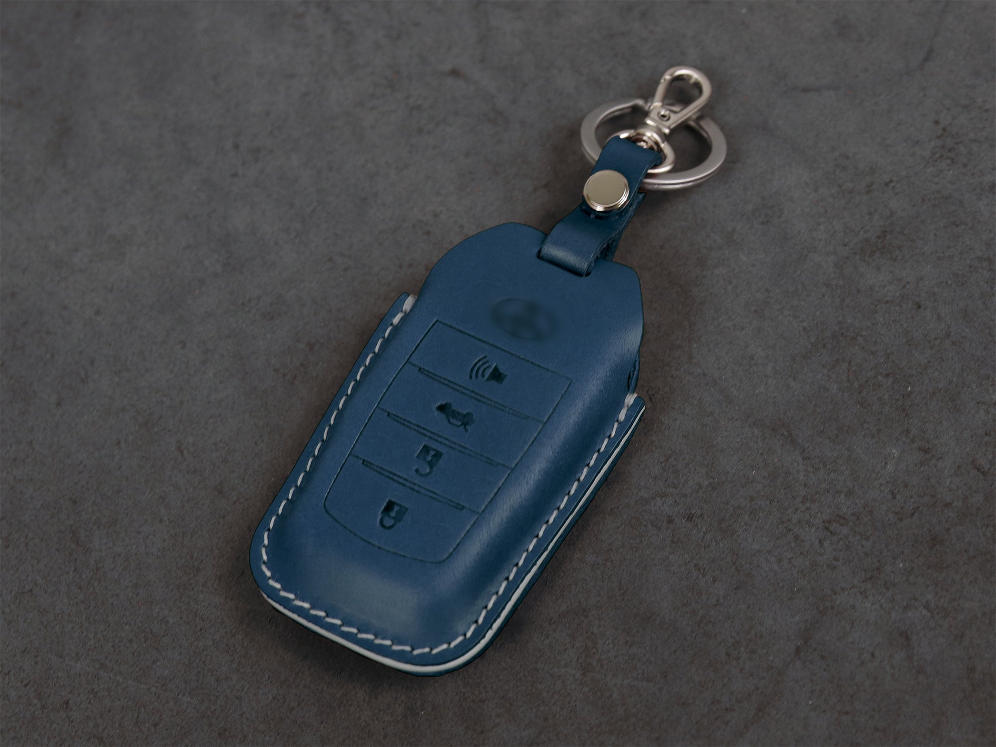 Toyota [3] Leather Key Case - Highlander, Avalon, Crown, Land Cruiser, Tundra, Camry, Corolla, RAV4 4 Buttons Cover -Italian Leather