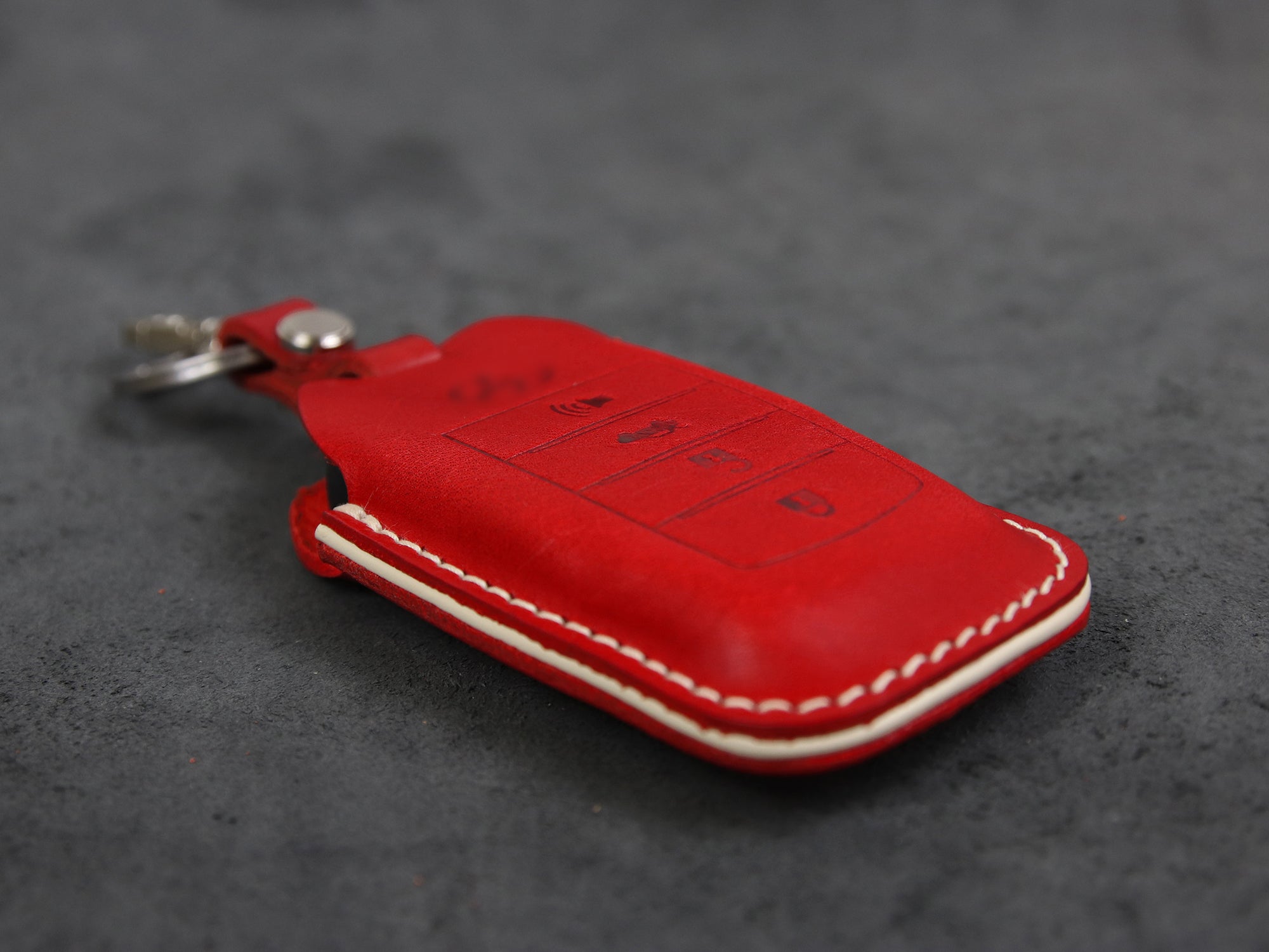 Toyota [3] Leather Key Case - Highlander, Avalon, Crown, Land Cruiser, Tundra, Camry, Corolla, RAV4 4 Buttons Cover -Italian Leather