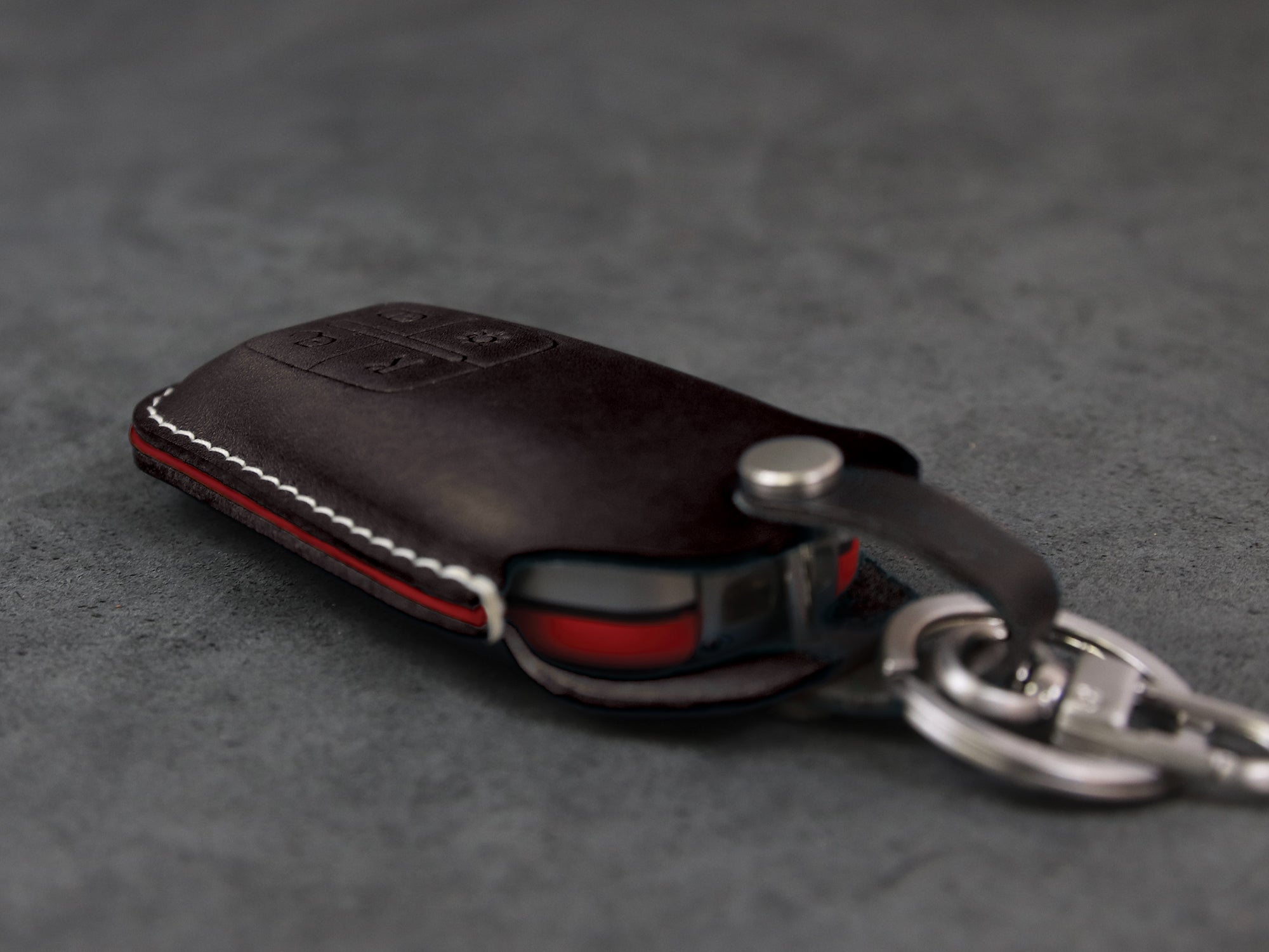 Ferrari [1] Key Fob Cover Leather Case for 488, 812, F8, ST90, 488GTB, Laferrari - Italian Veg-Tanned Leather