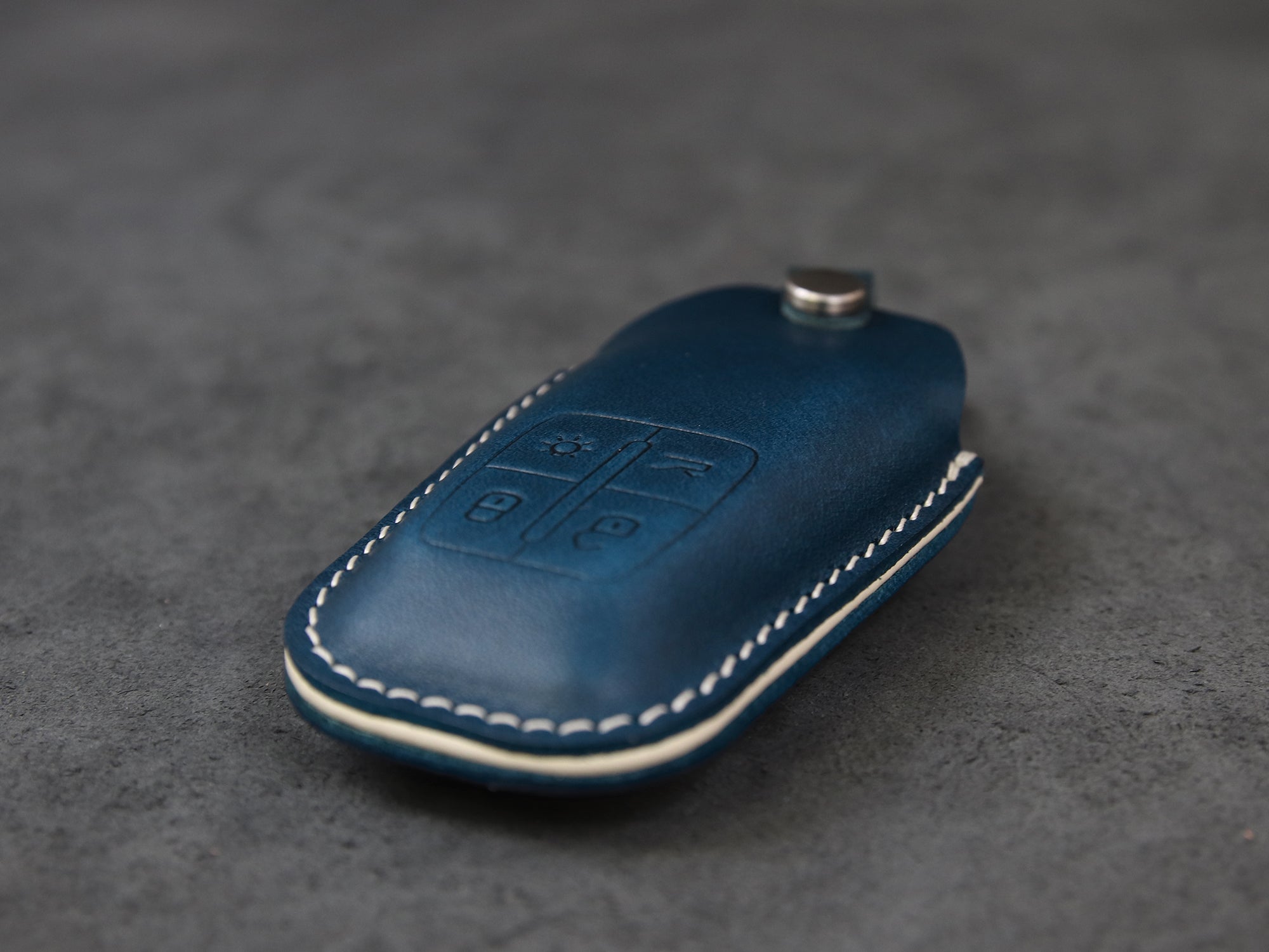Ferrari [1] Key Fob Cover Leather Case for 488, 812, F8, ST90, 488GTB, Laferrari - Italian Veg-Tanned Leather