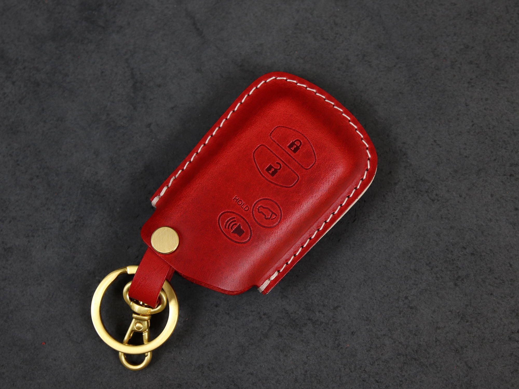 Toyota [2A-4] Leather Key Case for - Camry / Highlander / RAV4 / Avalon, 4 Buttons Cover -Italian Leather