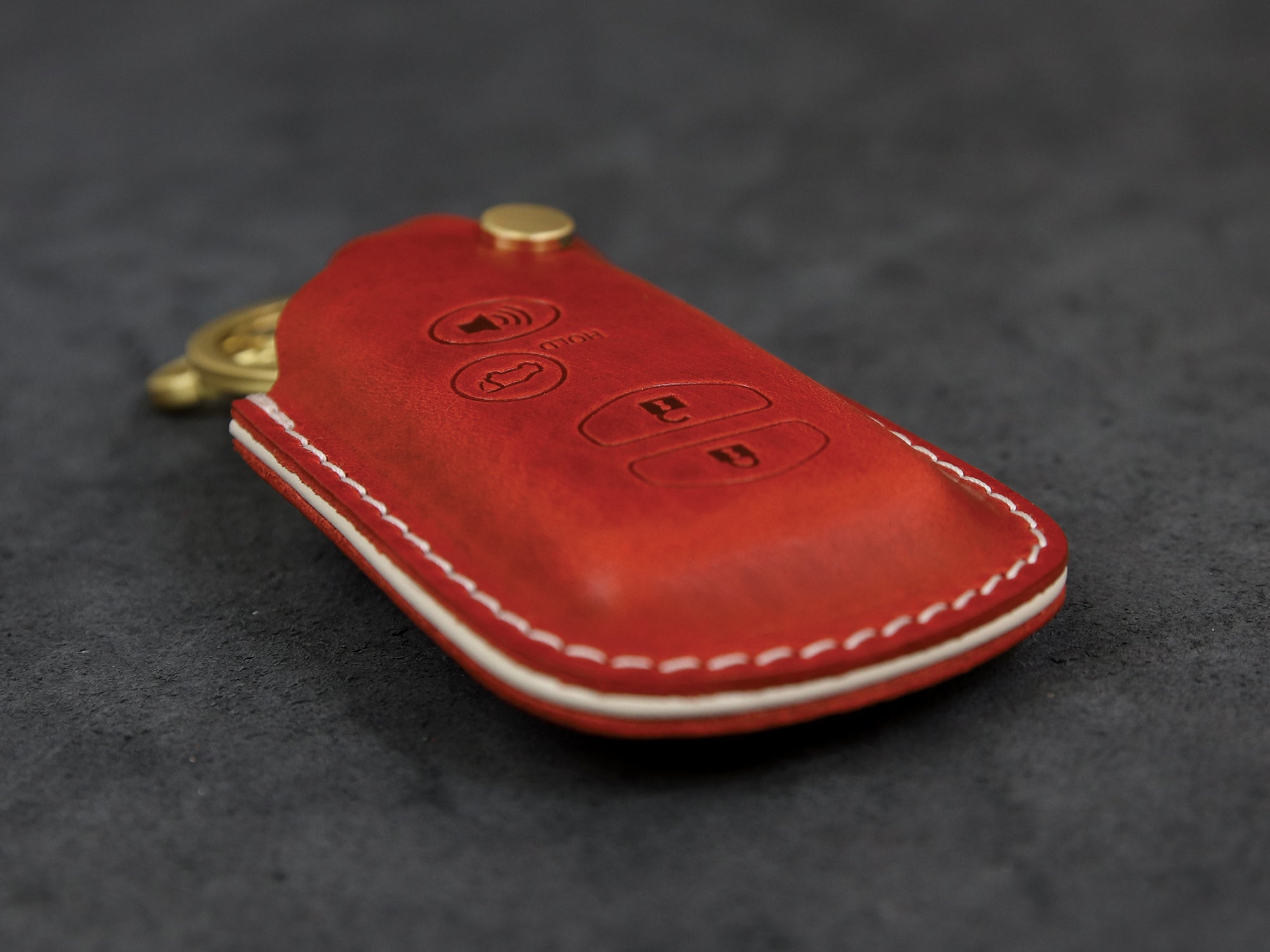 Toyota [2A-4] Leather Key Case for - Camry / Highlander / RAV4 / Avalon, 4 Buttons Cover -Italian Leather