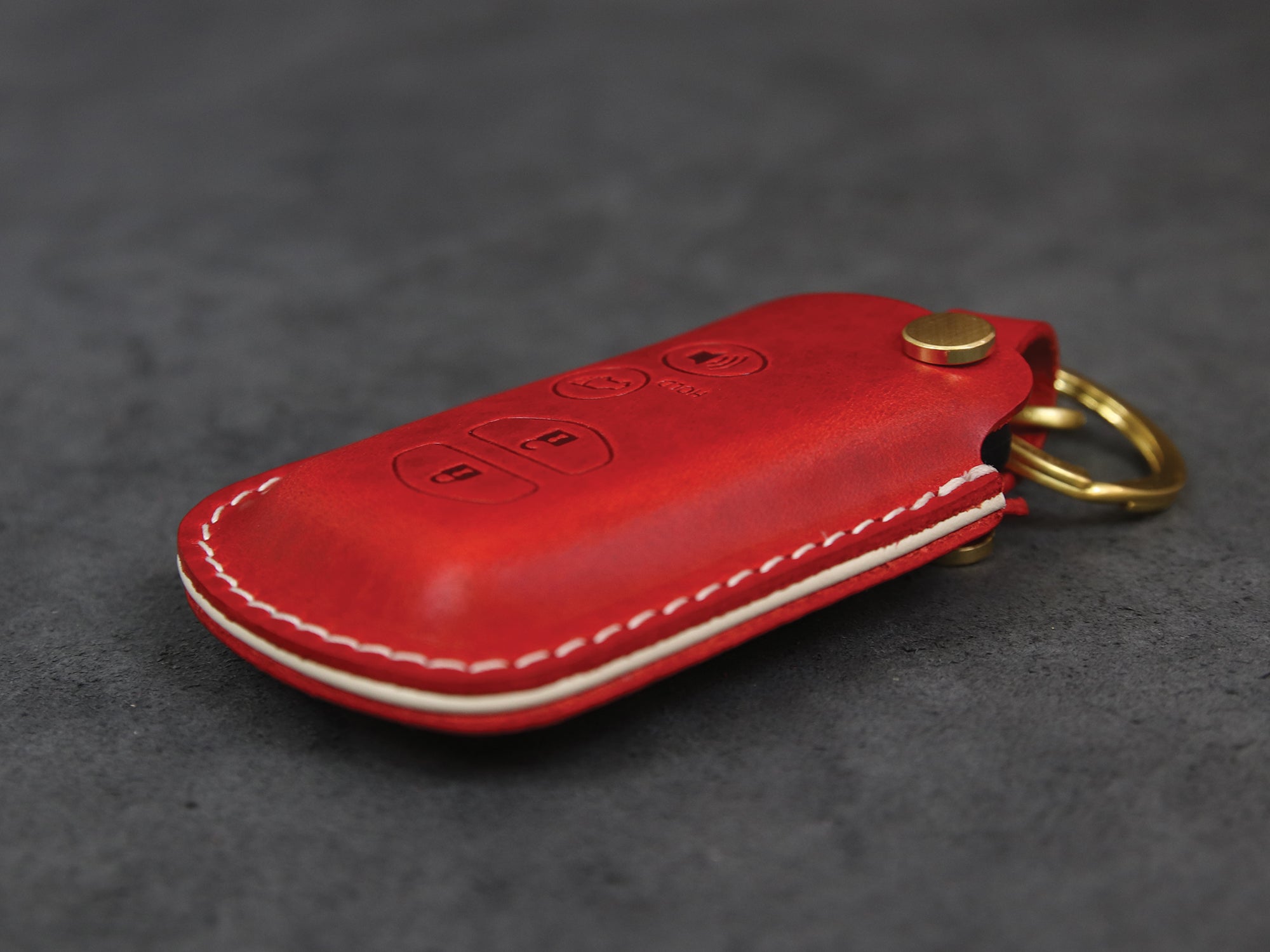 Toyota [2A-4] Leather Key Case for - Camry / Highlander / RAV4 / Avalon, 4 Buttons Cover -Italian Leather