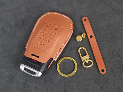 RAM [1A] Key Fob Cover fits 2500, 3500, 4500, 5500 - Italian Veg-Tanned Leather - 4/5 Buttons - Tailgate, Remote Start