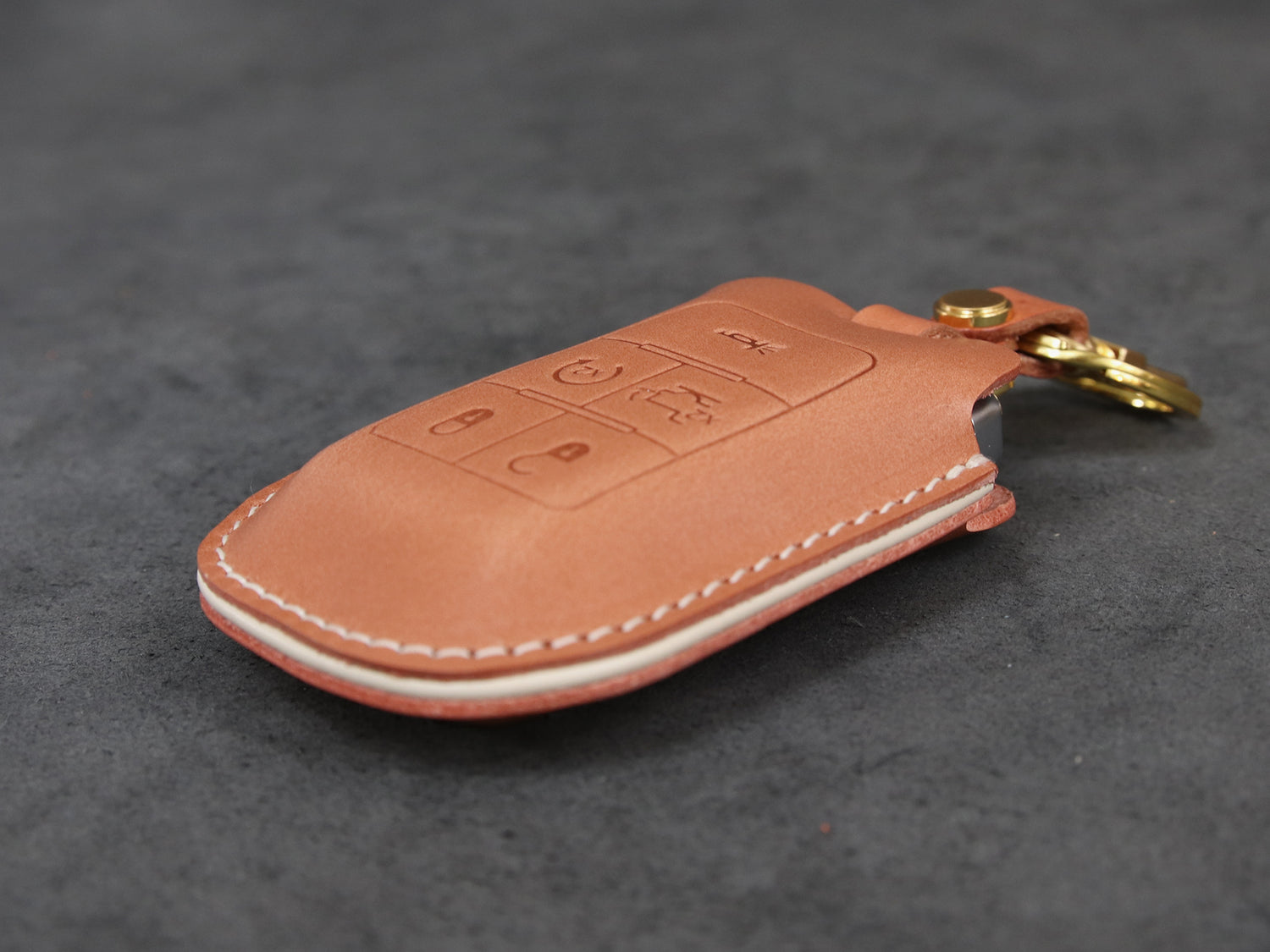 RAM [1A] Key Fob Cover fits 2500, 3500, 4500, 5500 - Italian Veg-Tanned Leather - 4/5 Buttons - Tailgate, Remote Start