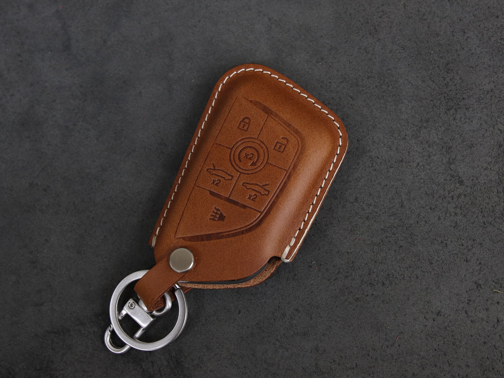 Chevy Corvette [1] Key Fob Leather Case - Italian Veg-Tanned Leather