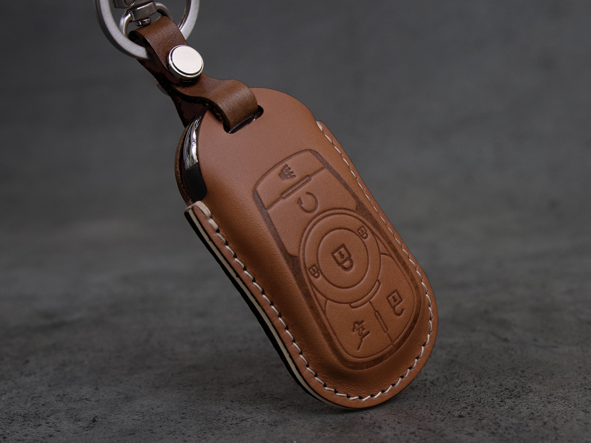 Buick Series [1] Leather Handmade Key Fob Cover Enclave Lacrosse Verano Encore Regal Envision Cascada GL8 - Italian Veg-Tanned Leather