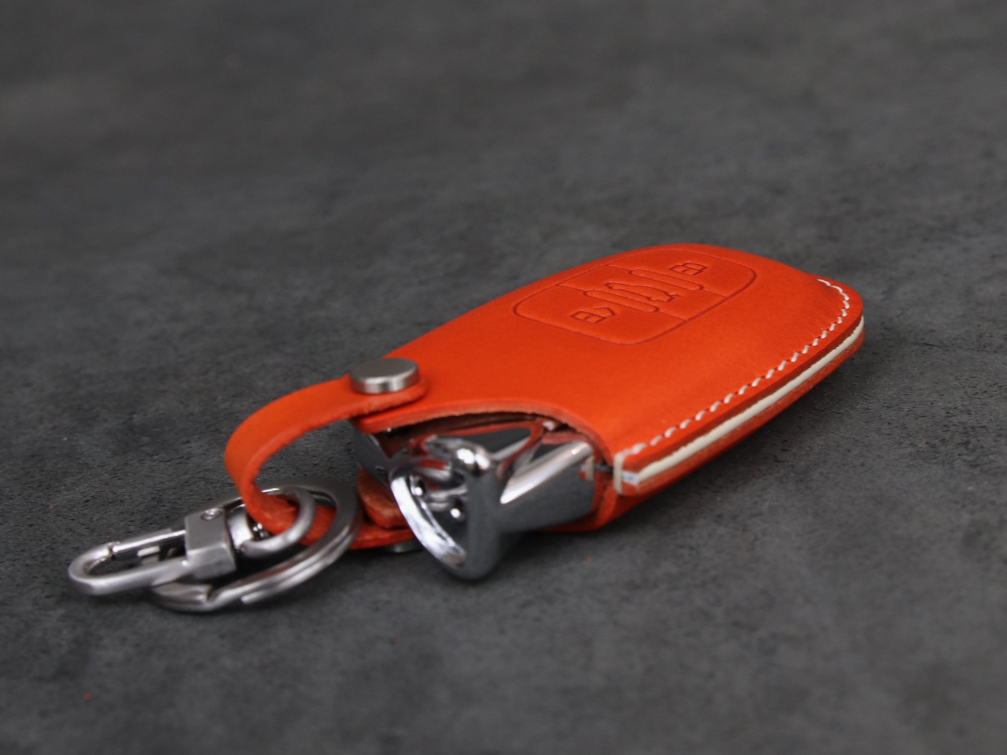 Lamborghini [1] Key Fob Cover - Aventador Centenario Diablo Gallardo Huracan Reventon Veneno -Italian Veg-Tanned Leather case 3 Buttons