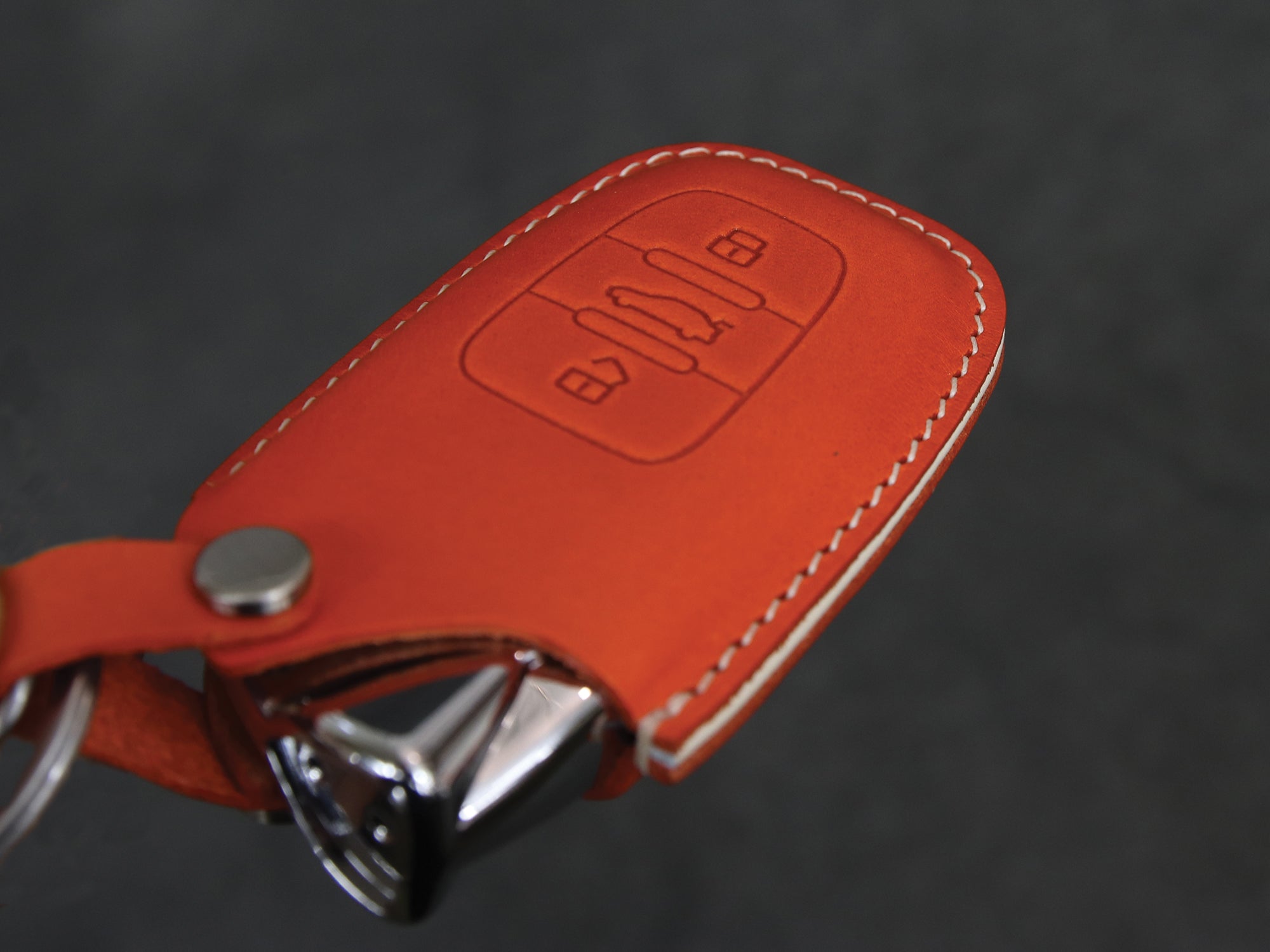 Lamborghini [1] Key Fob Cover - Aventador Centenario Diablo Gallardo Huracan Reventon Veneno -Italian Veg-Tanned Leather case 3 Buttons