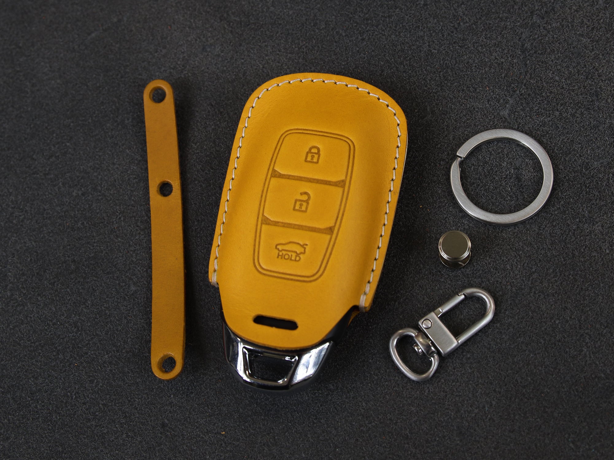 Hyundai Series [3] Key Fob Cover Premium Leather Keyless Remote Car Key  Case Grandeur Santa Fe Sonata Tucson Nexo Car Accessory