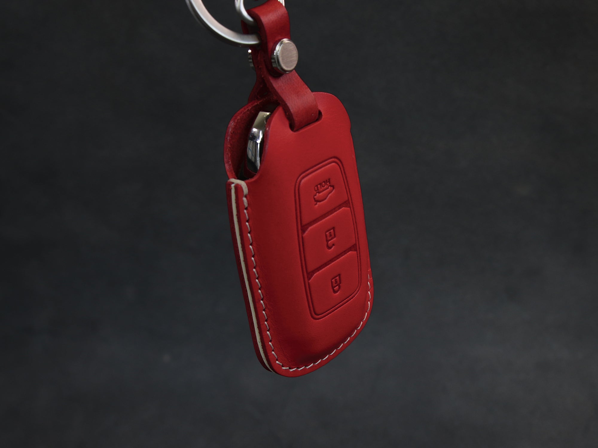 Hyundai [1-3] Key fob Cover - i30, Azera, ix35, Elantra, Accent, Santa Fe, IG Grandeur - Italian Veg-Tanned Leather - 3 buttons