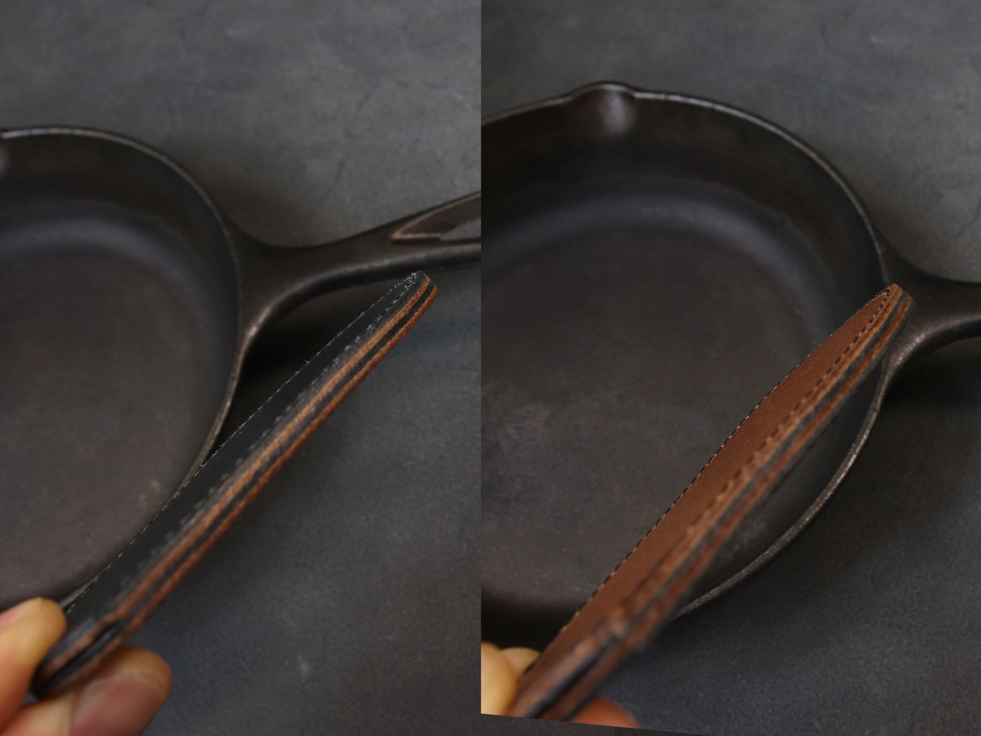 Lodge Pan Handle Cover [LDG-A01] for Cast Iron Skillets - Handmade -Italian Split Leather