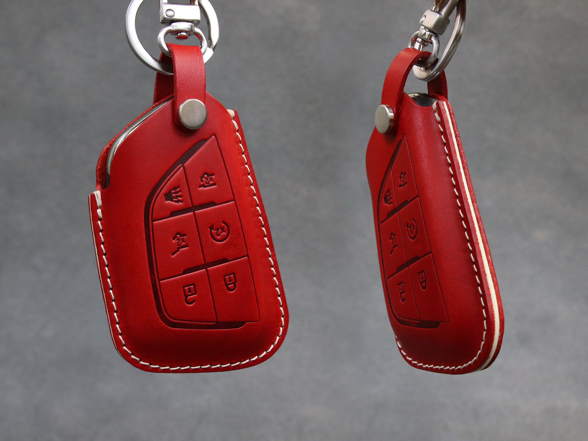 Cadillac [2-6] Escalade Key Fob Leather Case - Italian Veg-Tanned Leather -6 Buttons