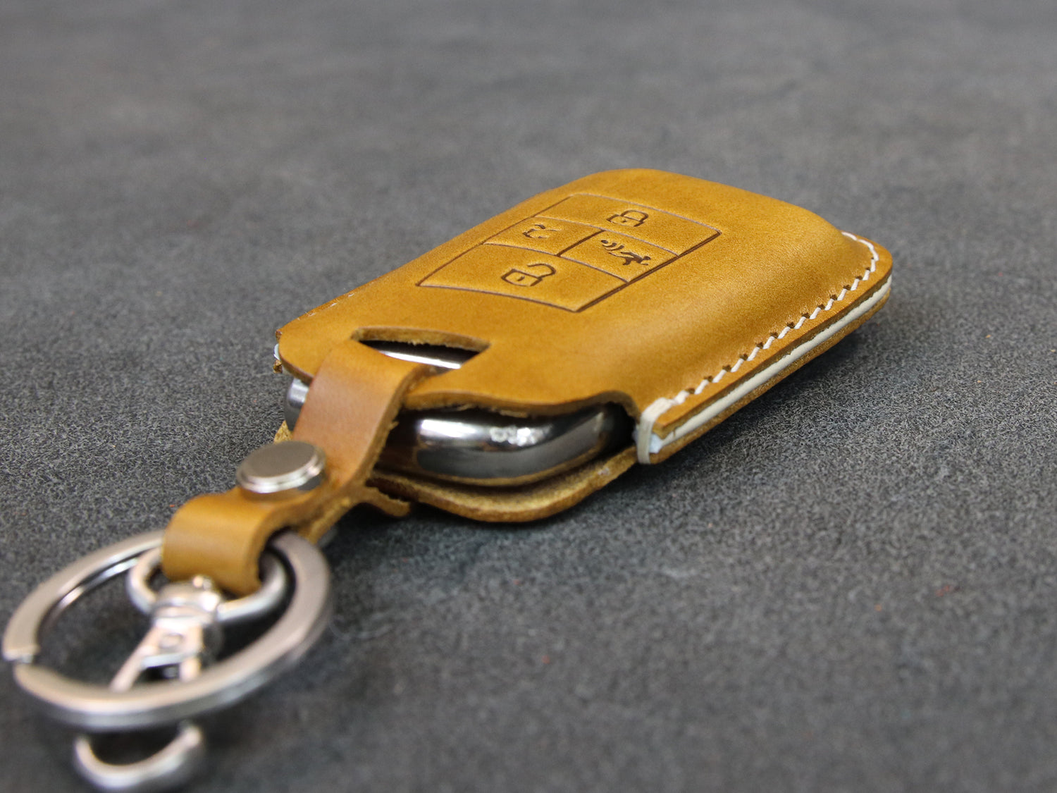 Volkswagen [2-GTI] Leather Key Case - GOLF GTI  - Italian Veg-Tanned Leather