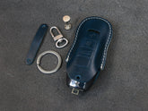 Porsche Series [01] Key Fob Cover Leather Keyless Remote Key Case - Panamera Macan Cayenne 911 718 918 - Personalized Stamp