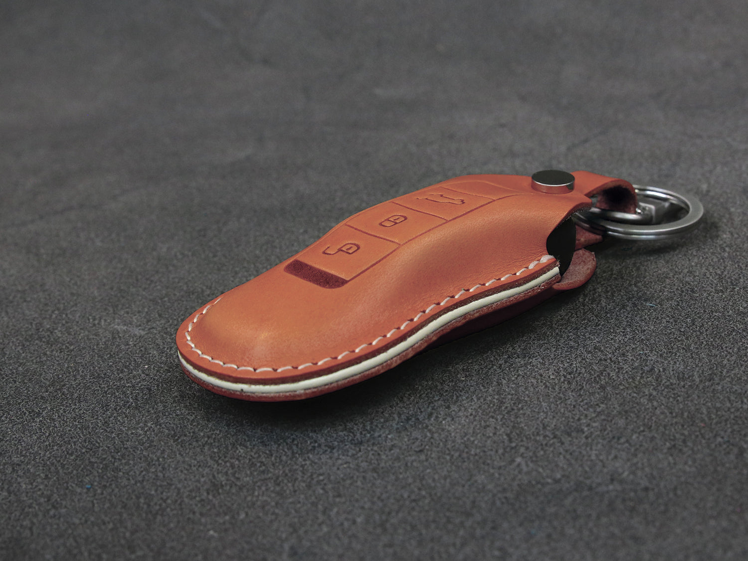 Porsche Series [01] Key Fob Cover Leather Keyless Remote Key Case - Panamera Macan Cayenne 911 718 918 - Personalized Stamp