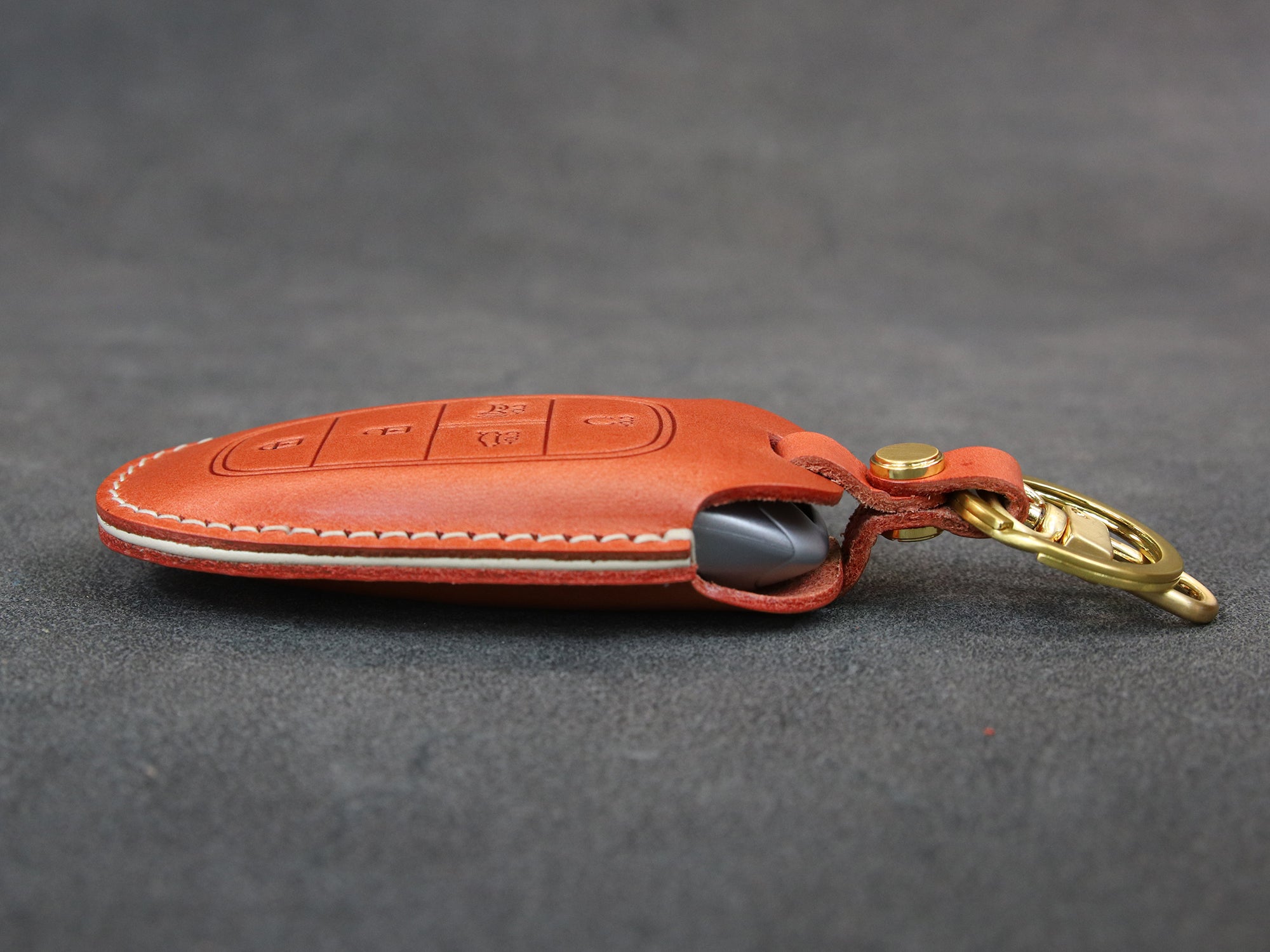 Manual Leather Car Key Case Key Chain for Hyundai Ioniq 6 EV 7/5 buttons 
