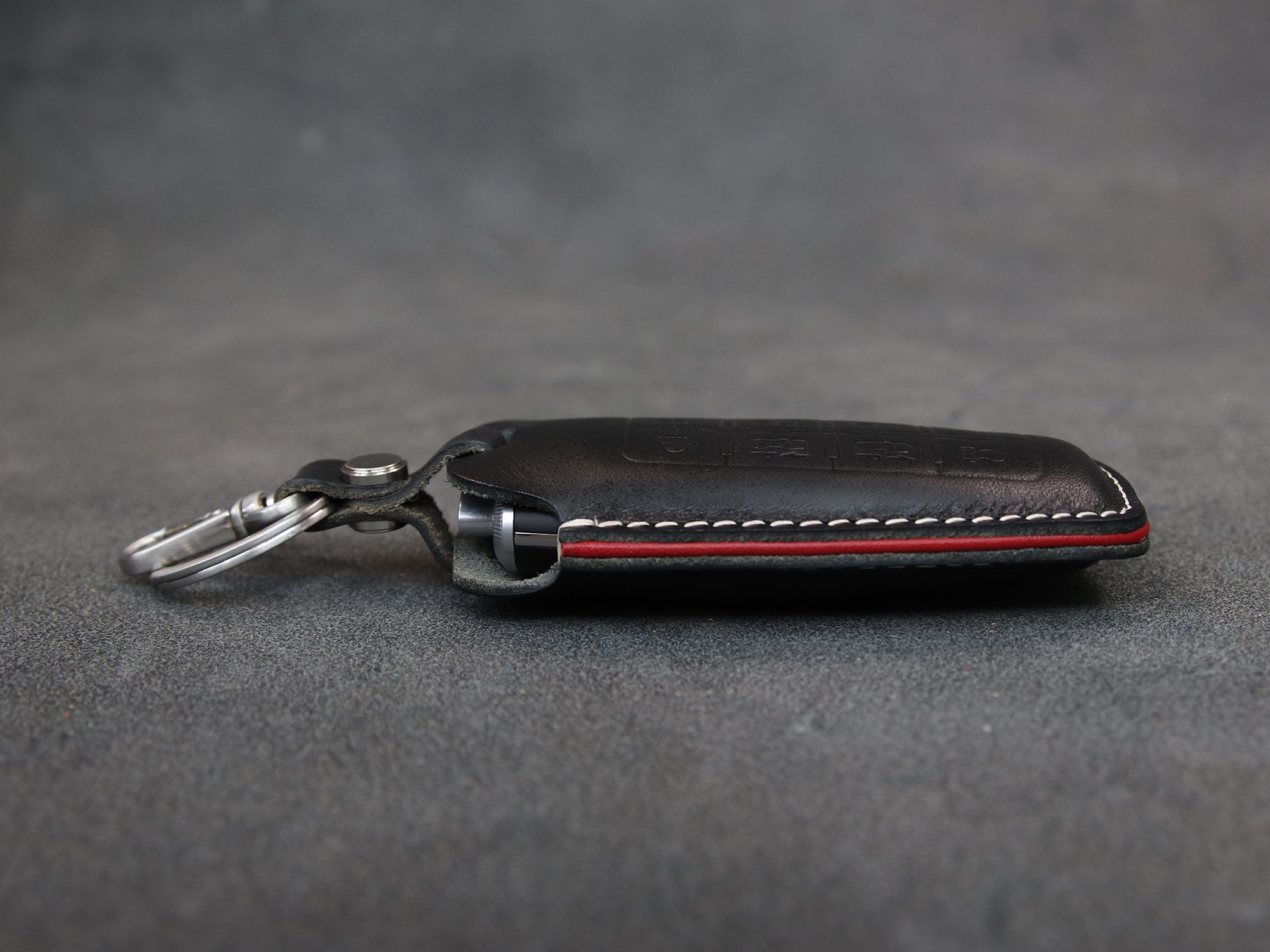 Leather AirTag Key Case 3.0 by Geometric Goods Black