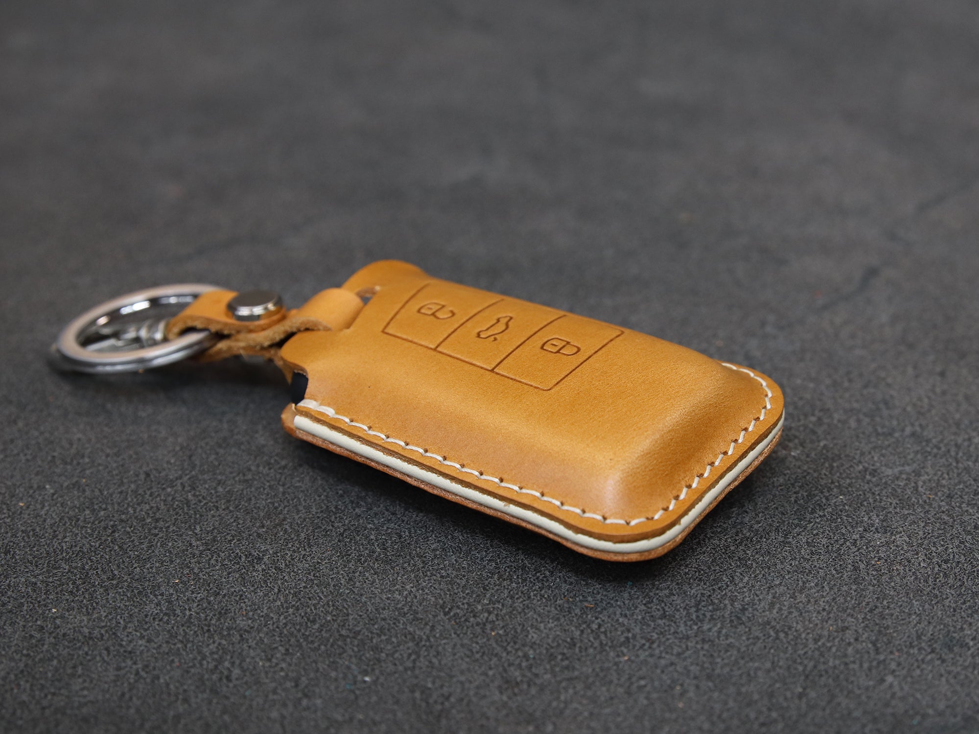 Volkswagen Series [2] Key fob Cover - GOLF, Passat, Tiguan, Skoda, Octavia, Atlas - Italian Veg-Tanned Leather