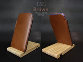 Leather Sleeve for iPhone 12 / 12 Pro, 13 / 13 Pro, 14 / 14 Pro -LAYERS SERIES- Apple iPhone Cover - Italian Veg-Tanned Leather - Handcrafted in USA