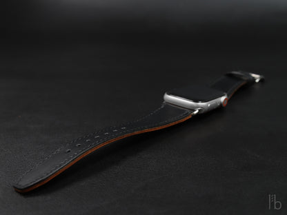 Apple Watch Leather Band - Black - [V1] - Italian Veg-Tanned Leather - Handcrafted in USA