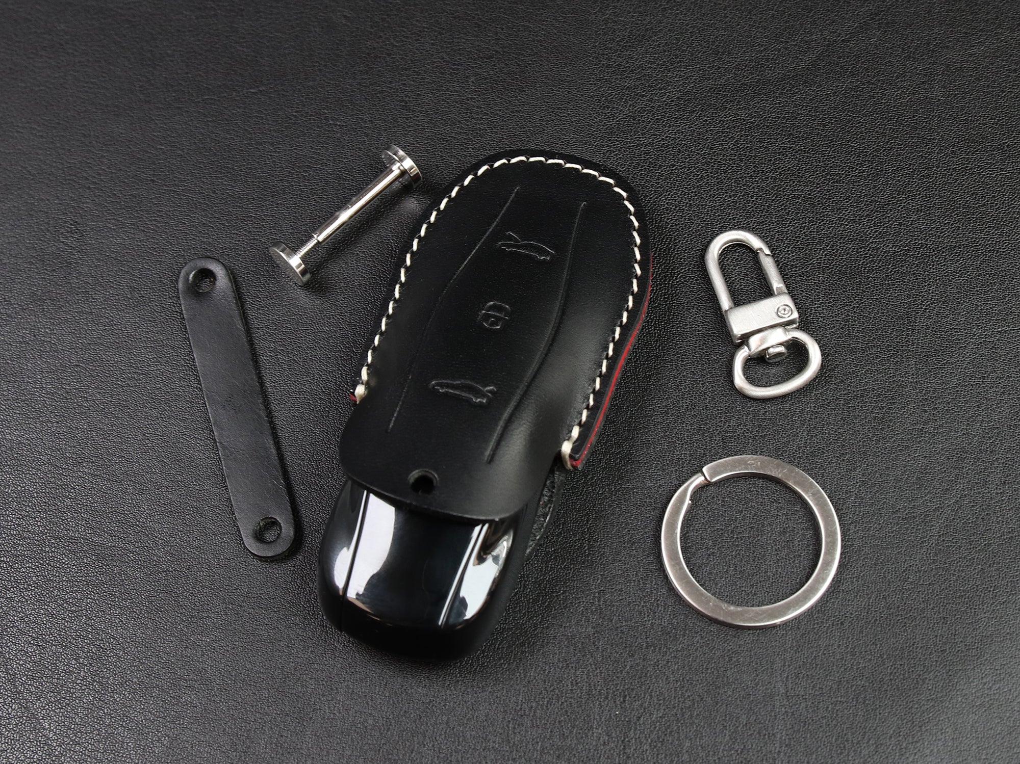 Tesla series [01] Leather Key Fob Cover Model Y / Model 3  - Italian Veg-Tanned Leather
