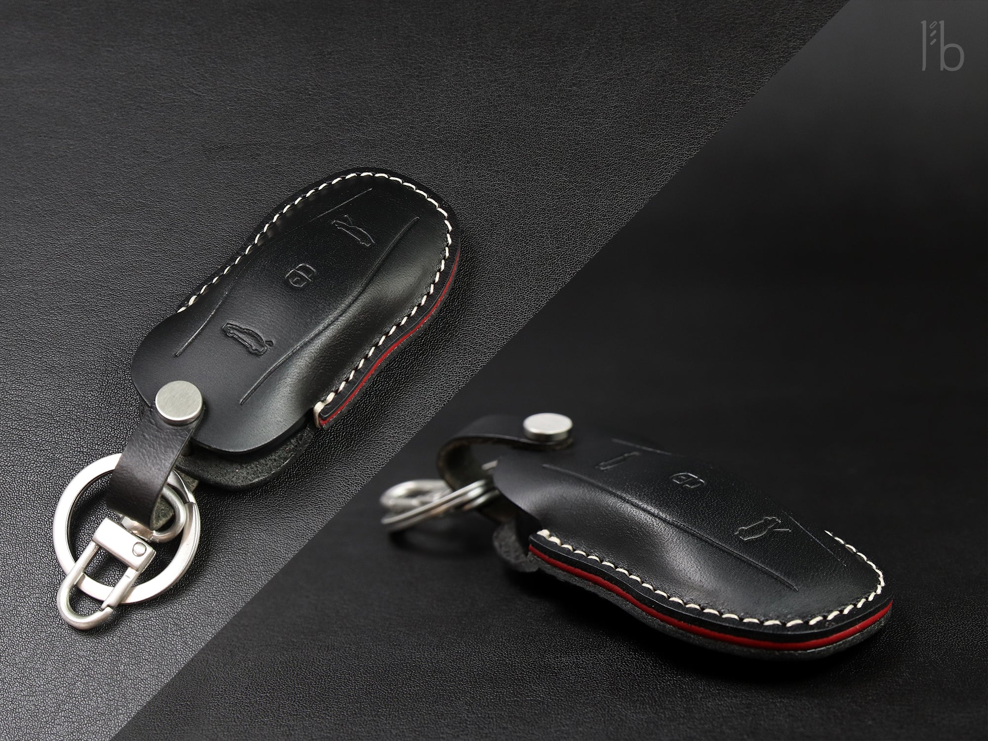 Tesla series [01] Leather Key Fob Cover Model Y / Model 3  - Italian Veg-Tanned Leather