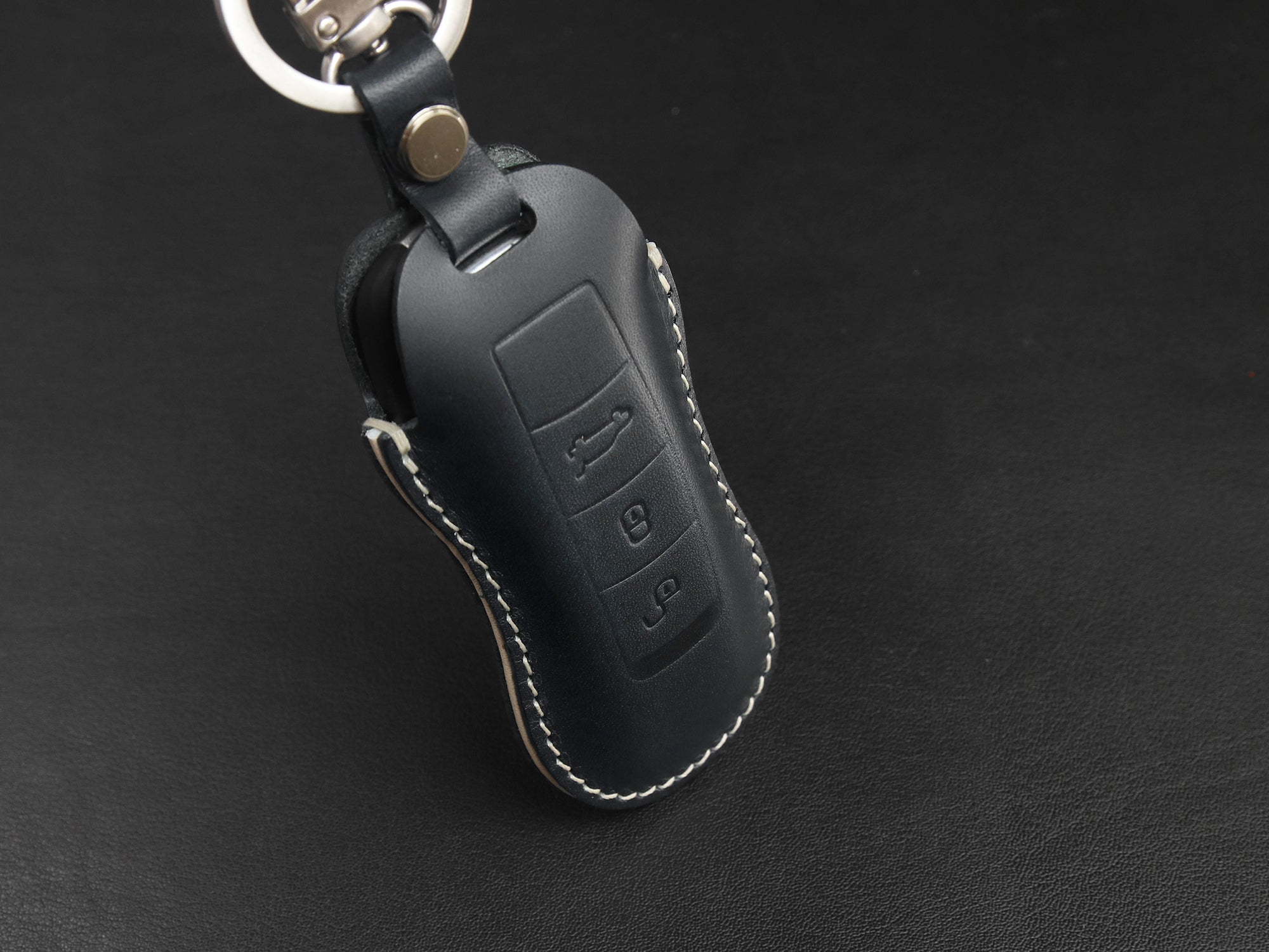 Porsche Series [02] Leather Key Fob Cover - Taycan Cayenne Panamera Macan 911 918 996 997 991 992 Boxster - Personalized Stamp