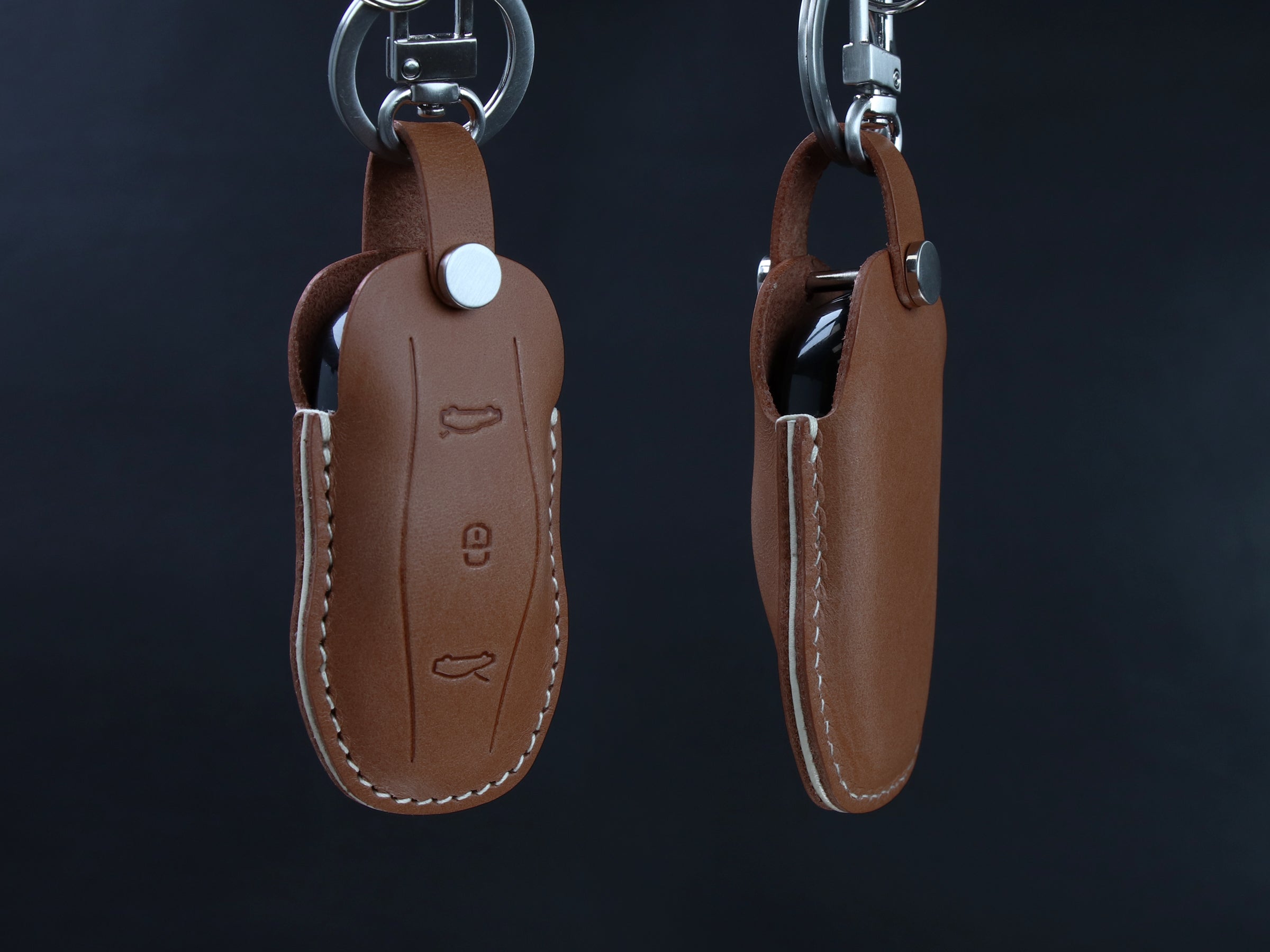 Tesla series [01] Leather Key Fob Cover Model Y / Model 3  - Italian Veg-Tanned Leather
