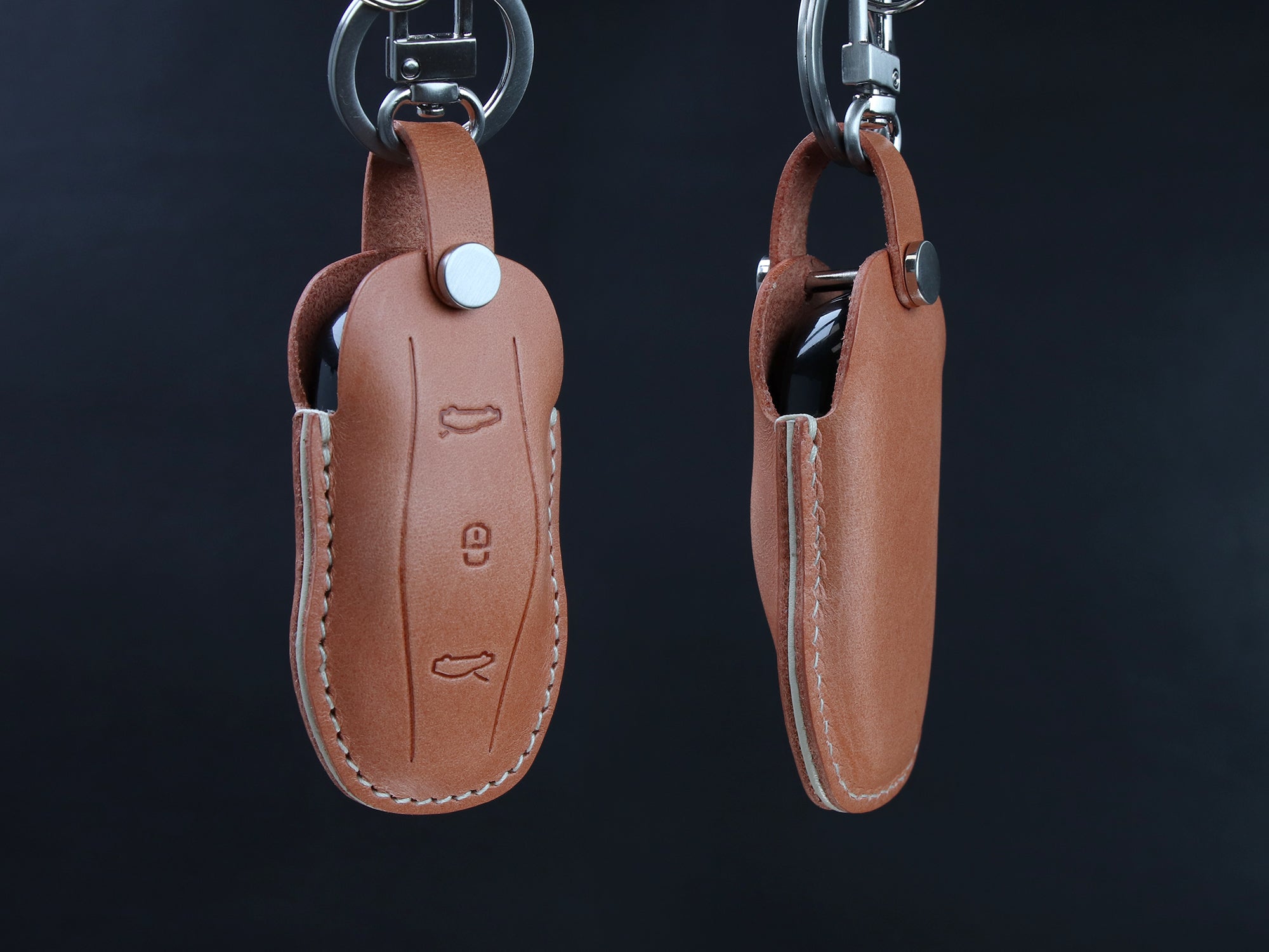 Tesla series [01] Leather Key Fob Cover Model Y / Model 3  - Italian Veg-Tanned Leather