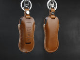 Porsche Series [02] Leather Key Fob Cover - Taycan Cayenne Panamera Macan 911 918 996 997 991 992 Boxster - Personalized Stamp