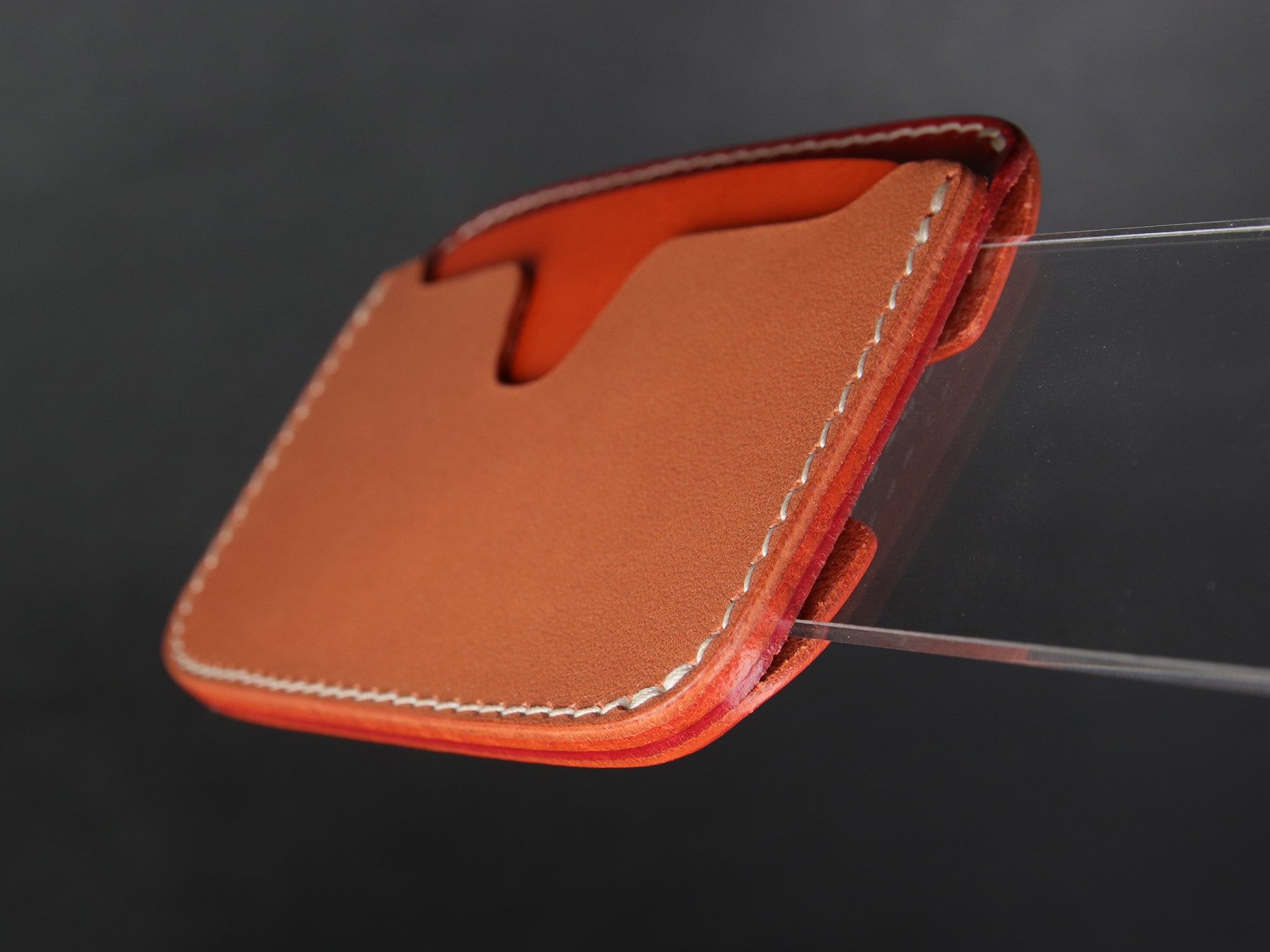 Leather Card Wallet [LC-RONO] - LAYERS SERIES - Card Holder - Premium Italian Veg-Tanned Leather - Personalized Stamp - Handcrafted in USA
