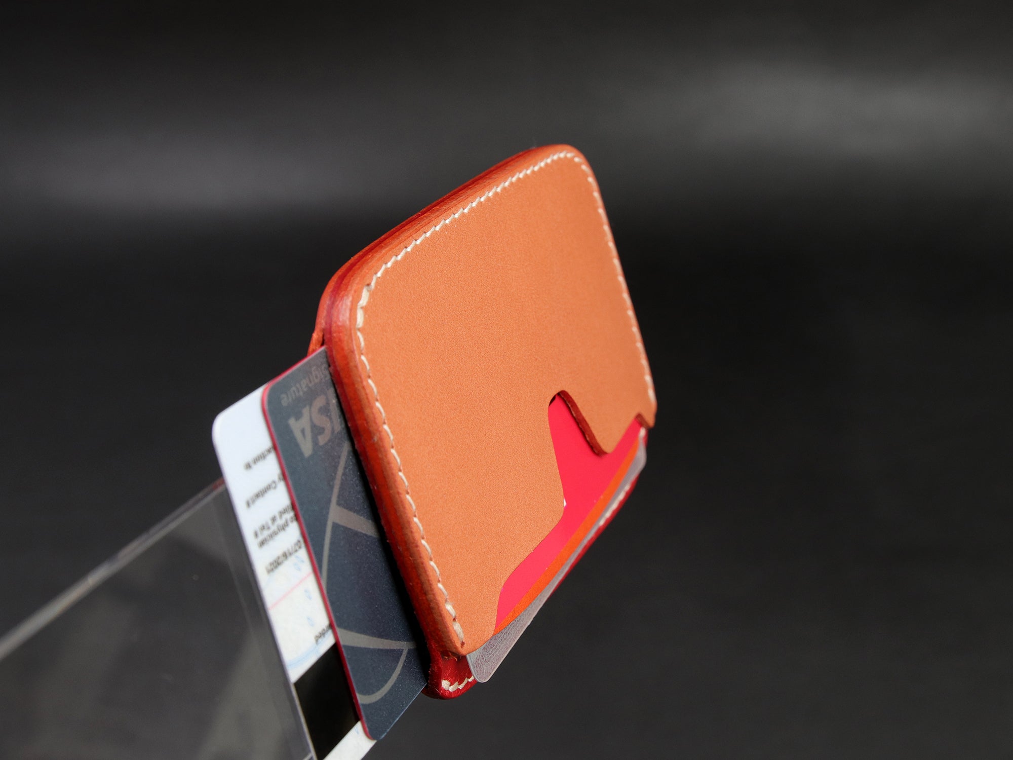 Leather Card Wallet [LC-RONO] - LAYERS SERIES - Card Holder - Premium Italian Veg-Tanned Leather - Personalized Stamp - Handcrafted in USA