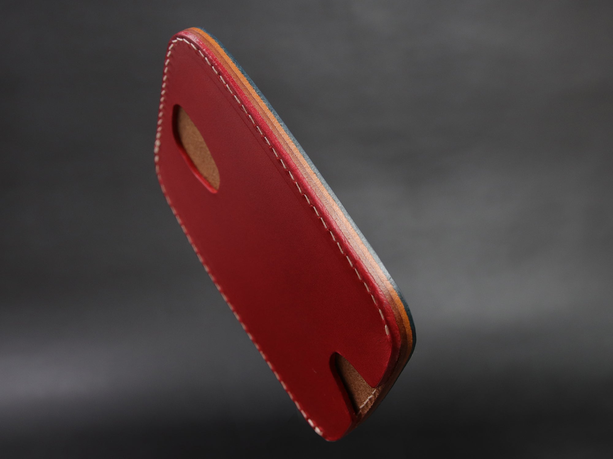 Leather Card Wallet [LC-NYBrR] - LAYERS SERIES - Card Holder - Premium Italian Veg-Tanned Leather - Personalized Stamp - Handcrafted in USA