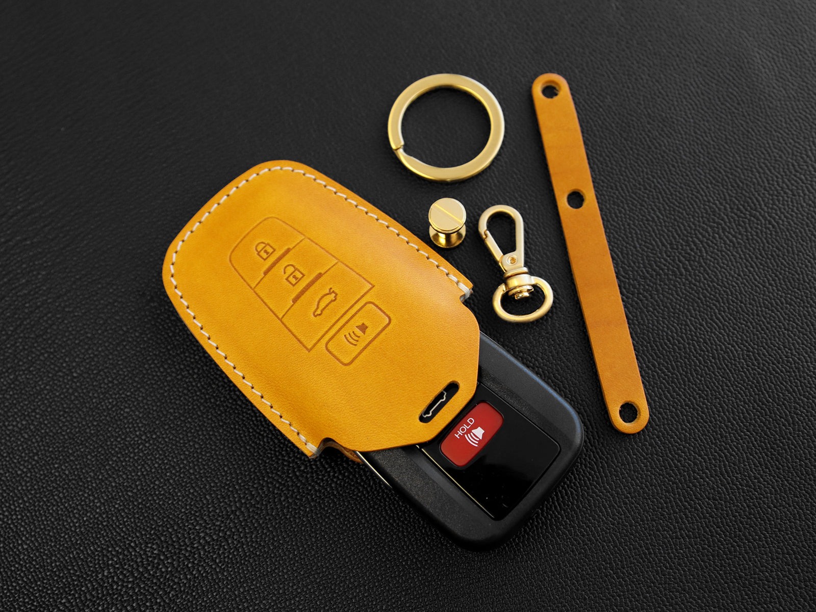 Toyota [1] Leather Key Case - C-HR Camry Prius 4Runner - Italian Leather - Handcrafted in USA